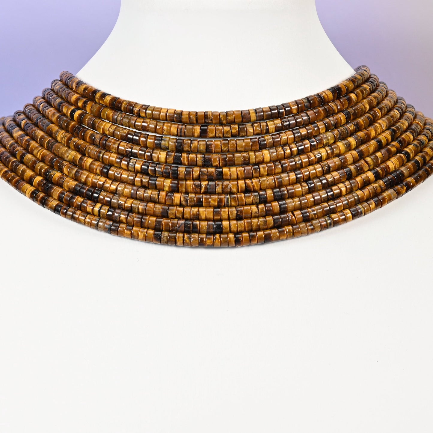 Tiger Eye beads, smooth heishi disc, 2x4mm