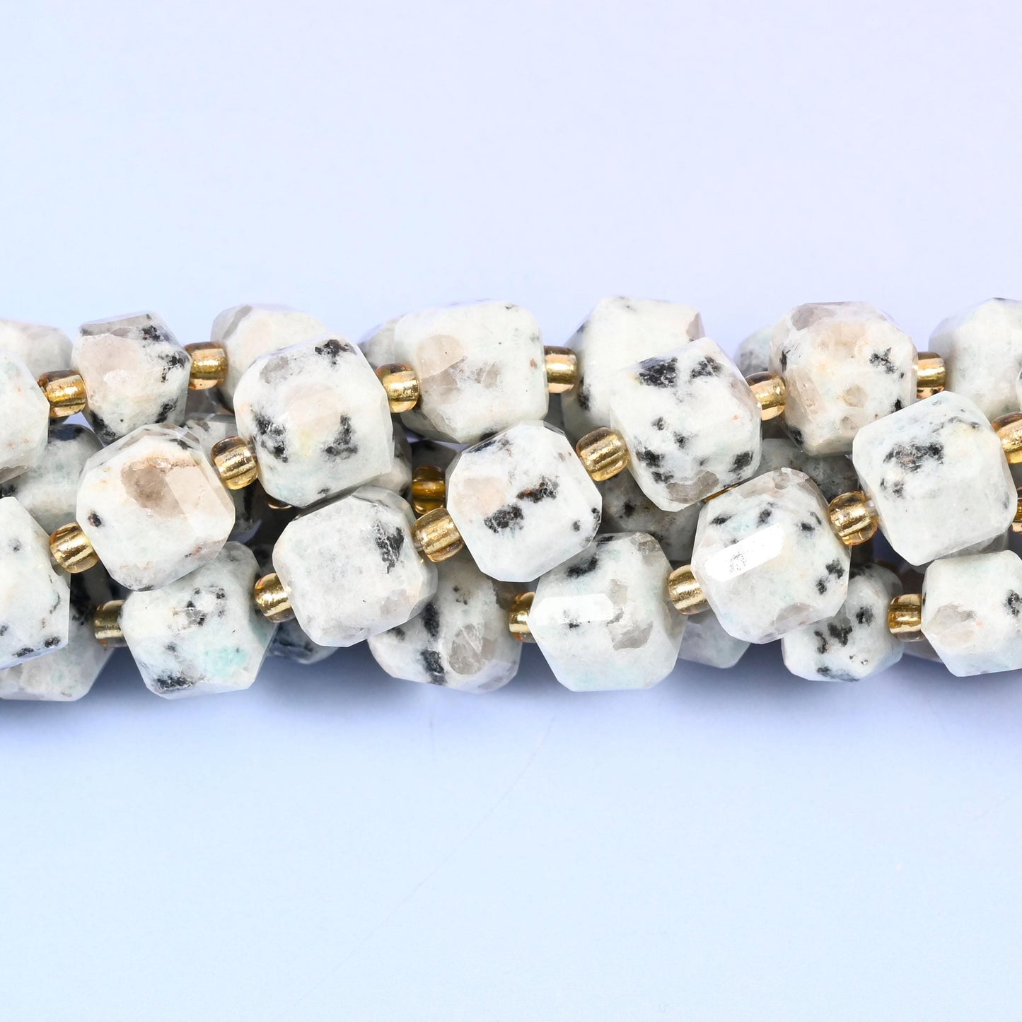 Kiwi Jasper Faceted Cube Beads, sold per 15 inch strand