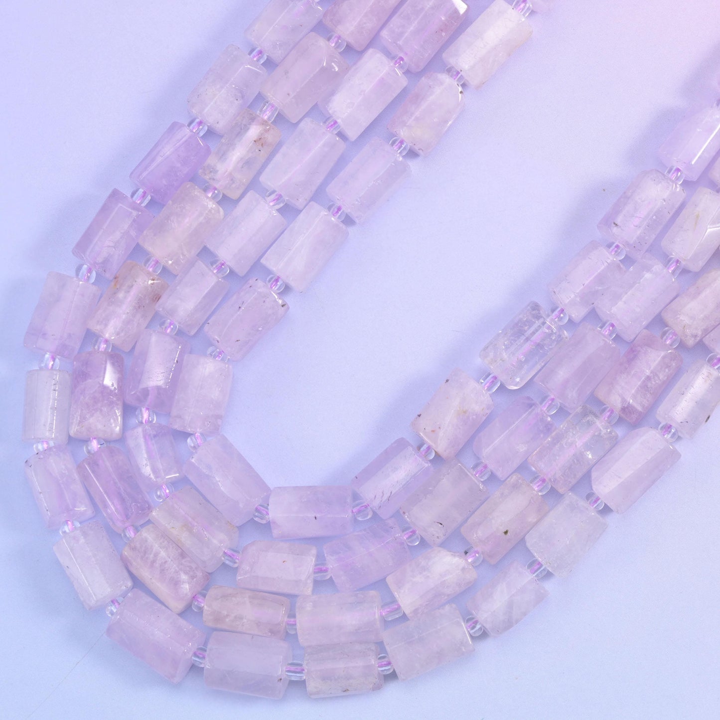 Purple Jade Faceted Tube Beads, hole approximately 1.0mm