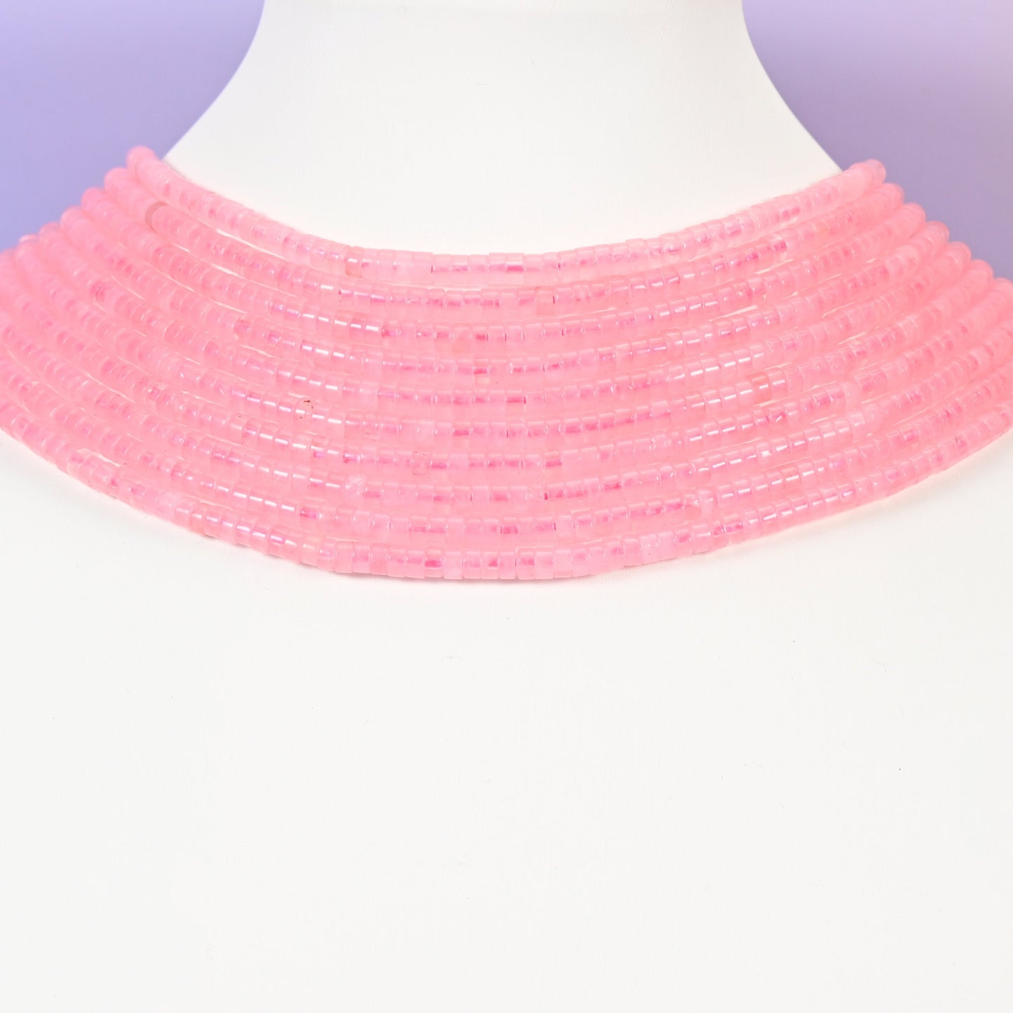 Rose Quartz beads, heishi disc, 2x4mm