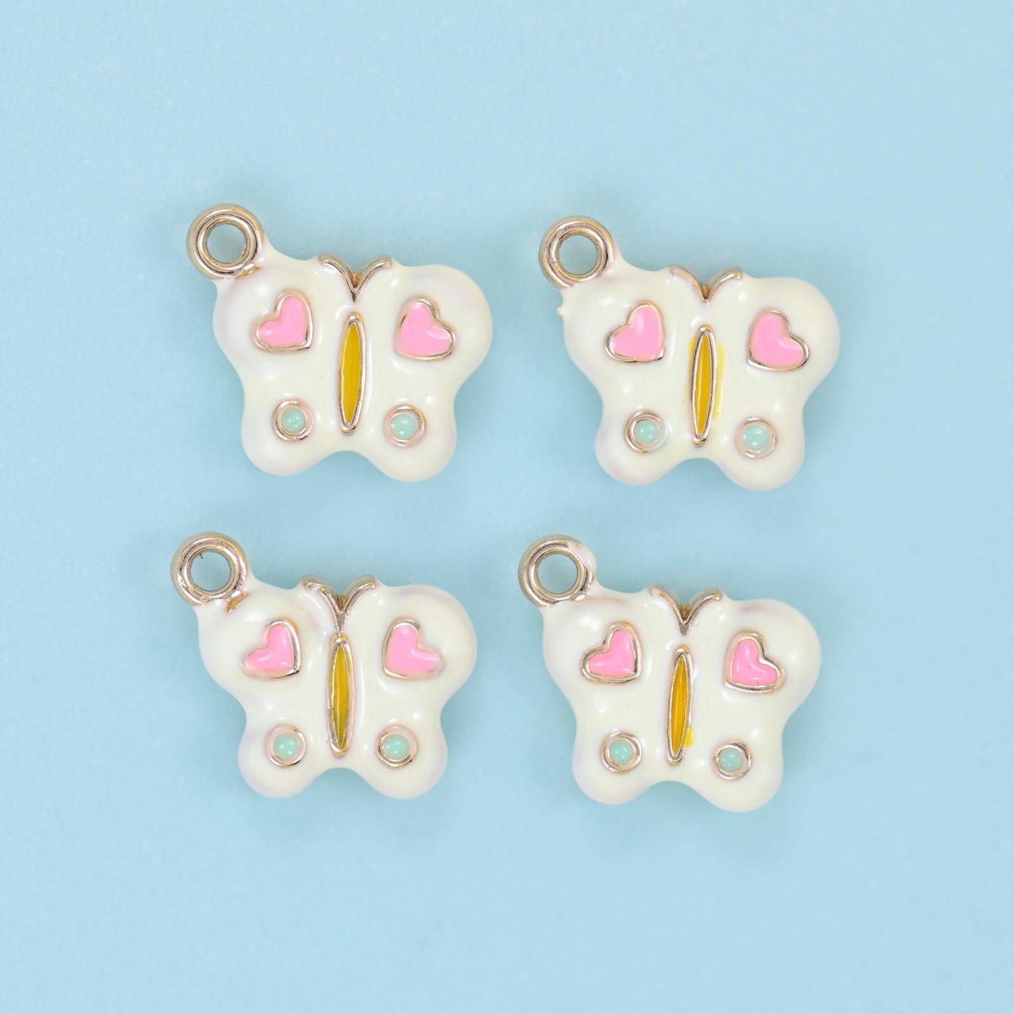 Enamel Colorful Butterfly Charm 14x13mm, sold per piece, 1 charm