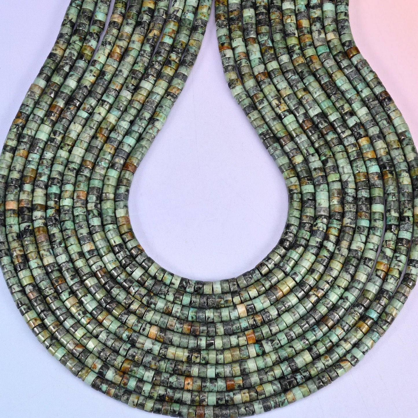 African Howlite Smooth Heishi Disc Beads, hole approximately 1.0mm