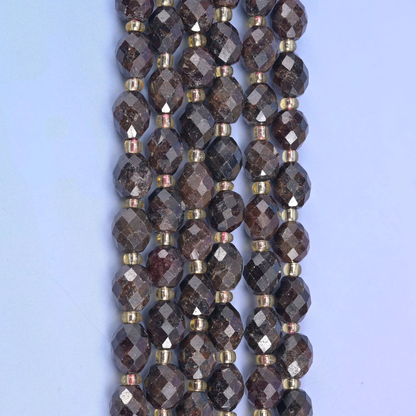 Red Garnet rice barrel beads, 15.5 inch strand
