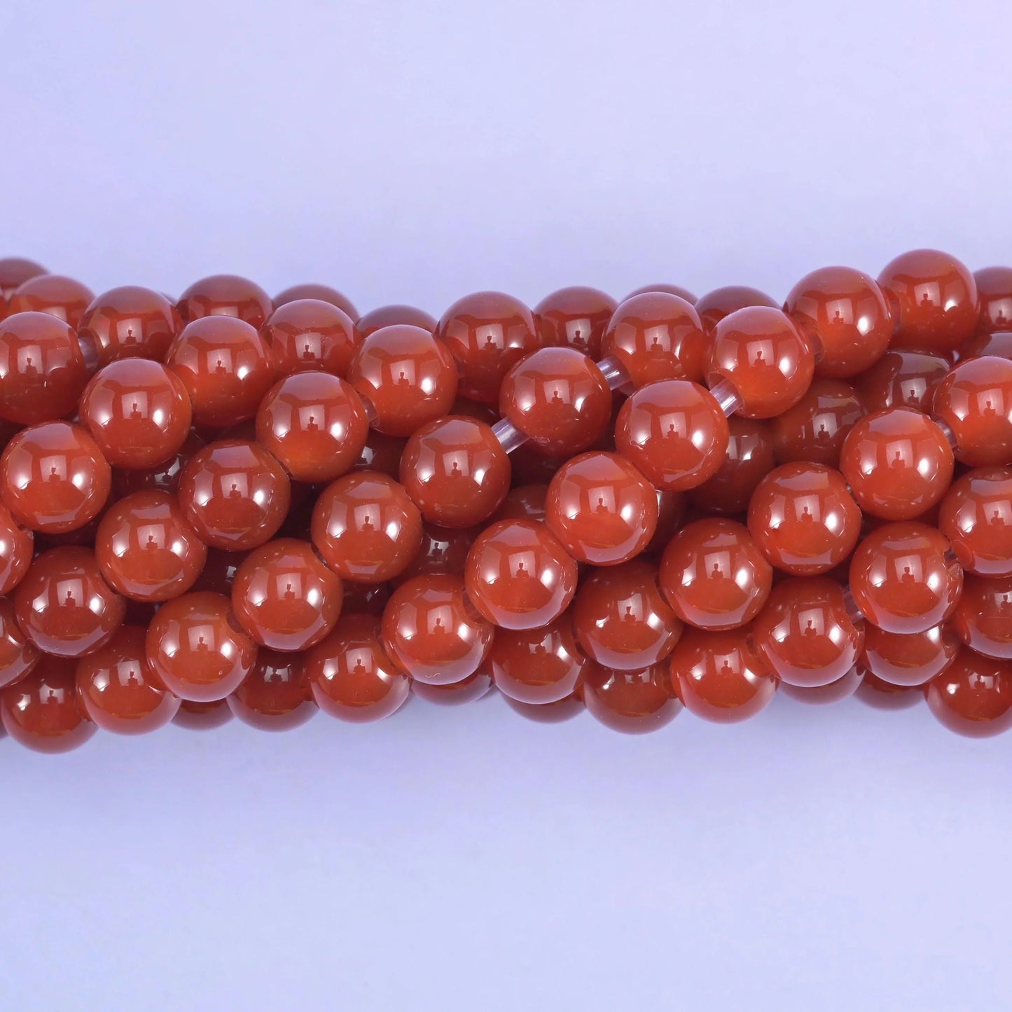 Red Agate 2mm Large Hole Round Beads 6mm 8mm 10mm, 8 inch half strand