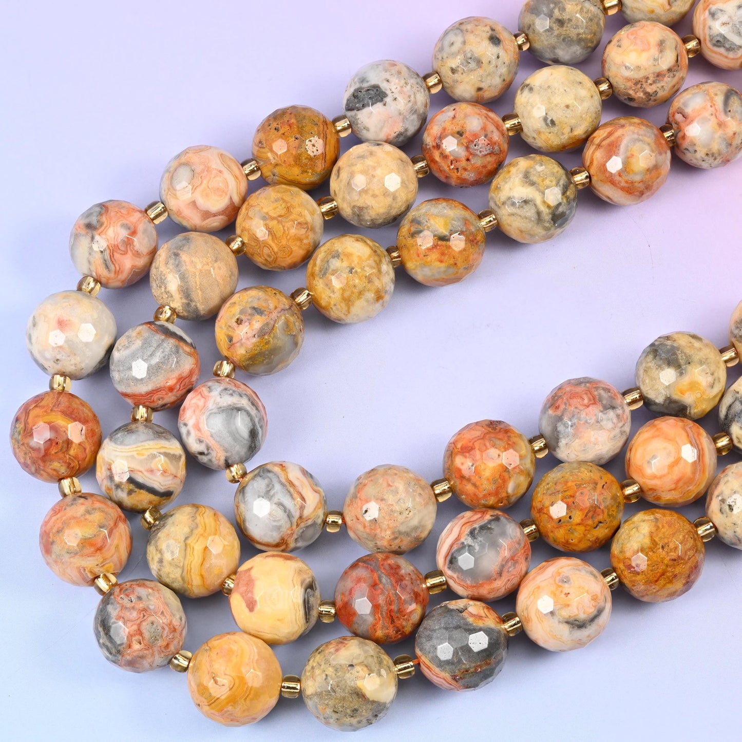 Crazy Agate Faceted Round Beads, hole approximately 1.5mm