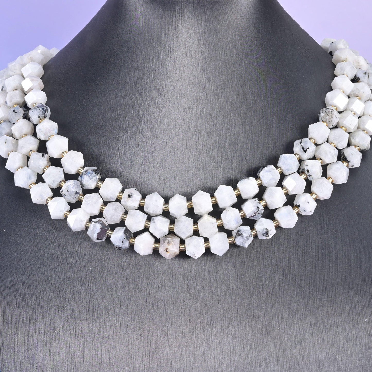 8 Sides Diamond Cut Gemstone Beads 10mm, approximately 36 beads per strand