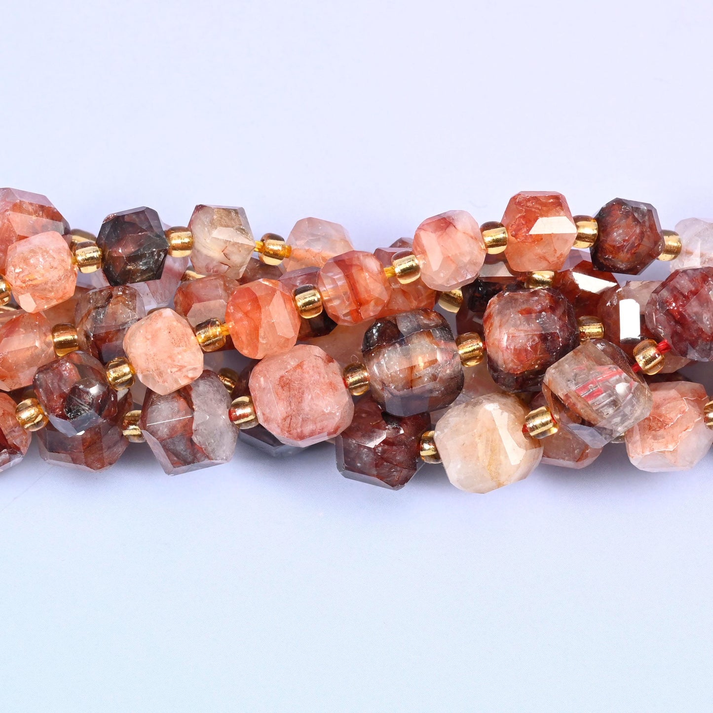 Red Hematoid Quartz Faceted Cube Beads, 6mm approximately 43 beads / 8mm approximately 38 beads