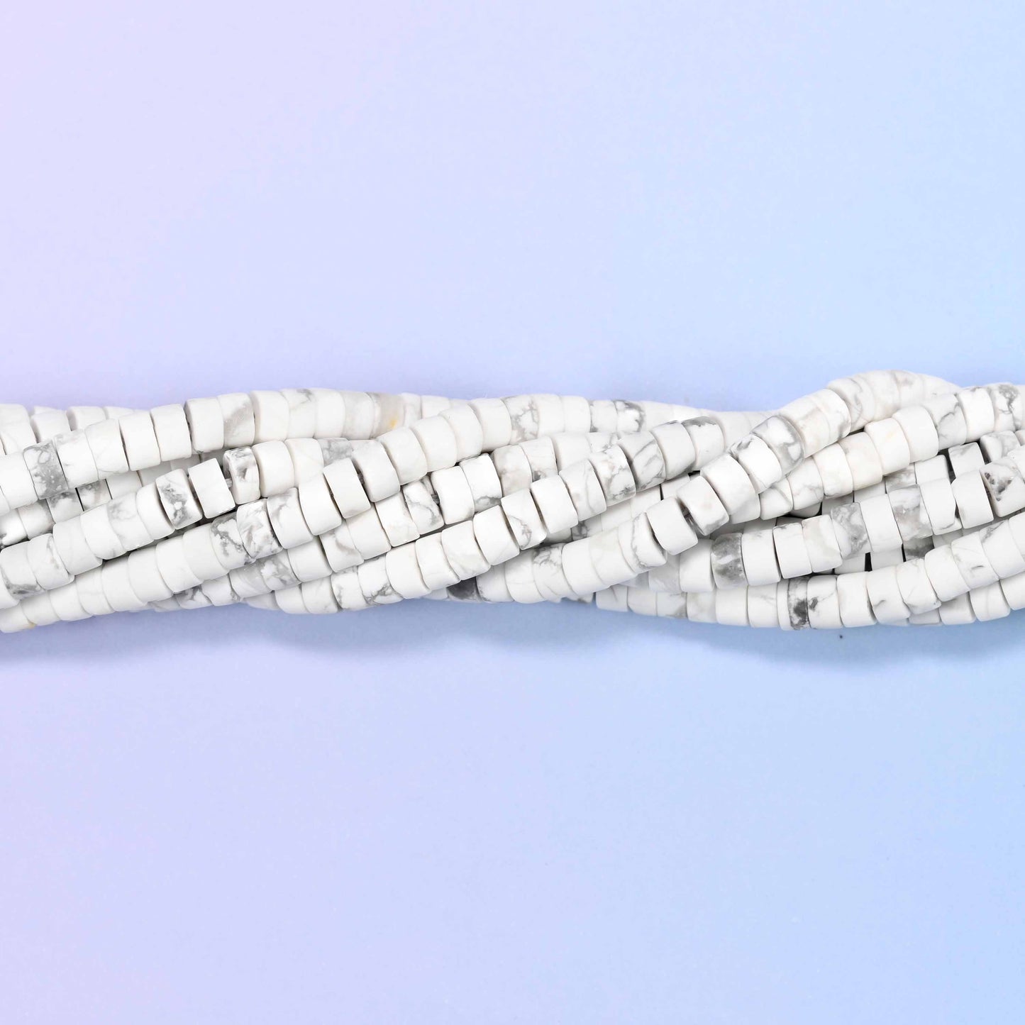 Matte White Howlite Heishi Disc Beads: Jewelry Making Supply, 15 Inch Strand