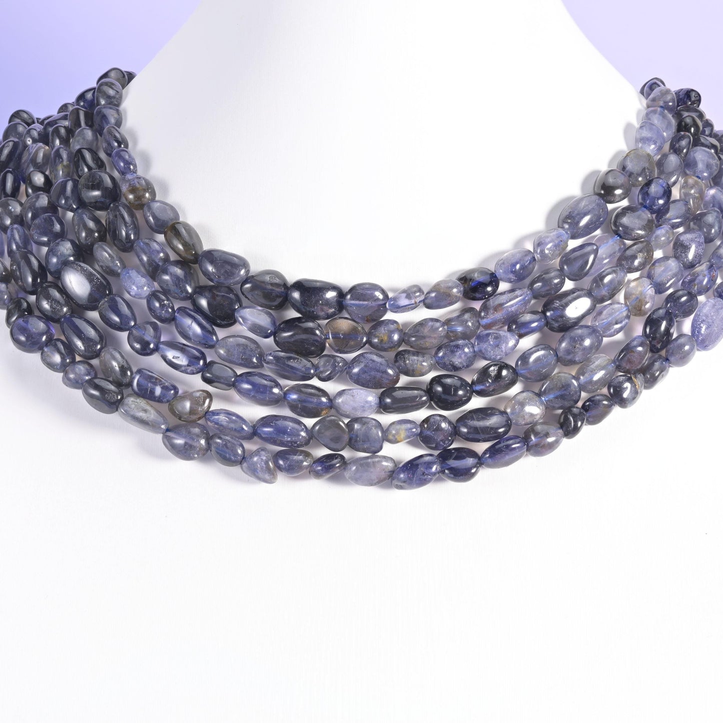 Iolite beads, pebble nugget shape, 6-8mm