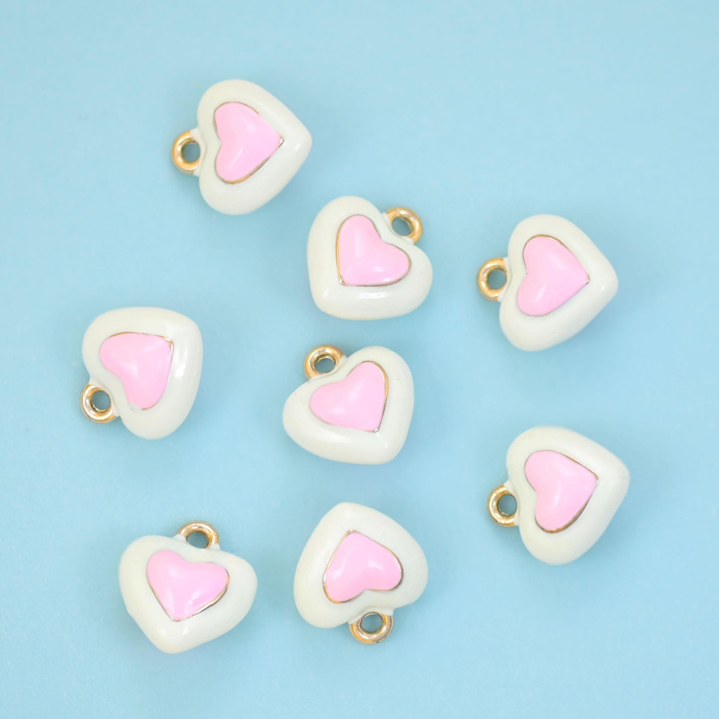 18K Gold Filled Enamel 3D Heart Charm 12x11mm, 1 piece