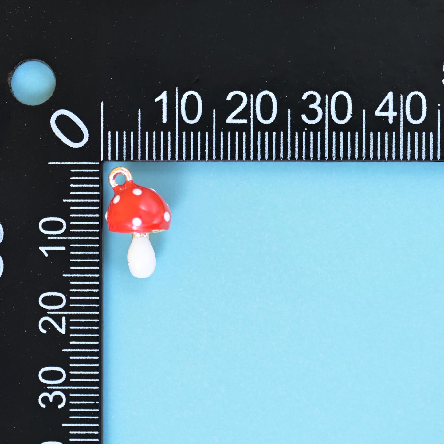 Enamel Mushroom Charm 14x9mm, sold per piece