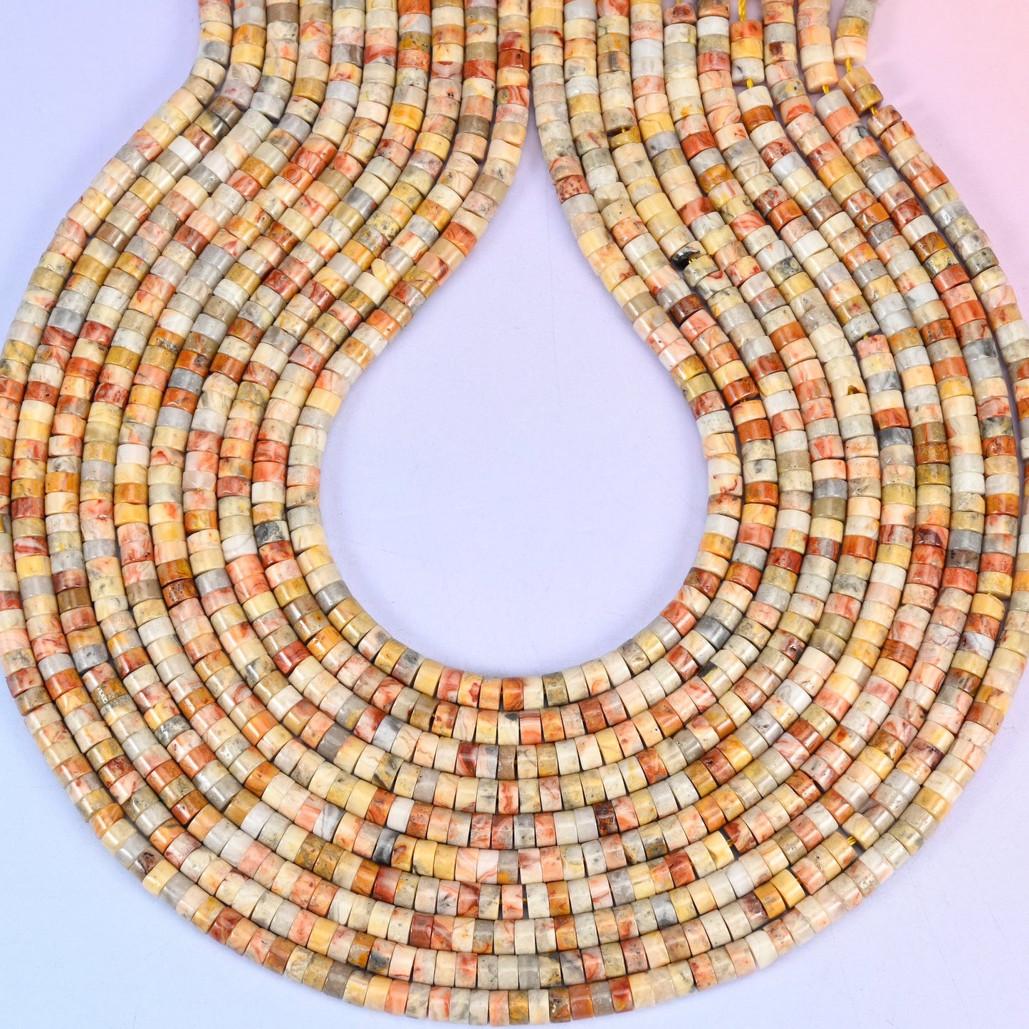 Crazy Agate Smooth Heishi Disc Beads: Jewelry Making Supply, 15.5 Inch Strand