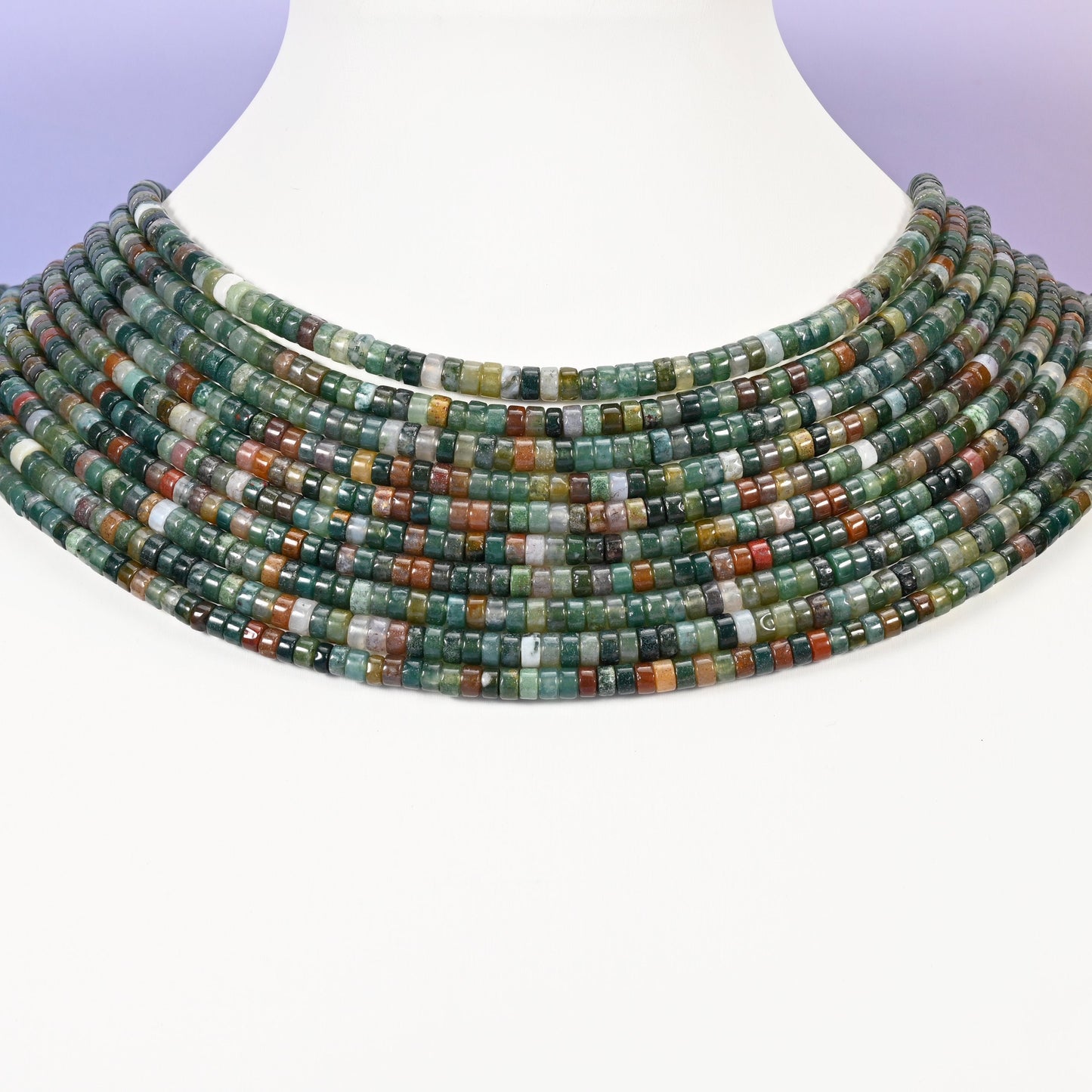 Indian Agate beads, heishi disc, 1x4mm or 2x4mm
