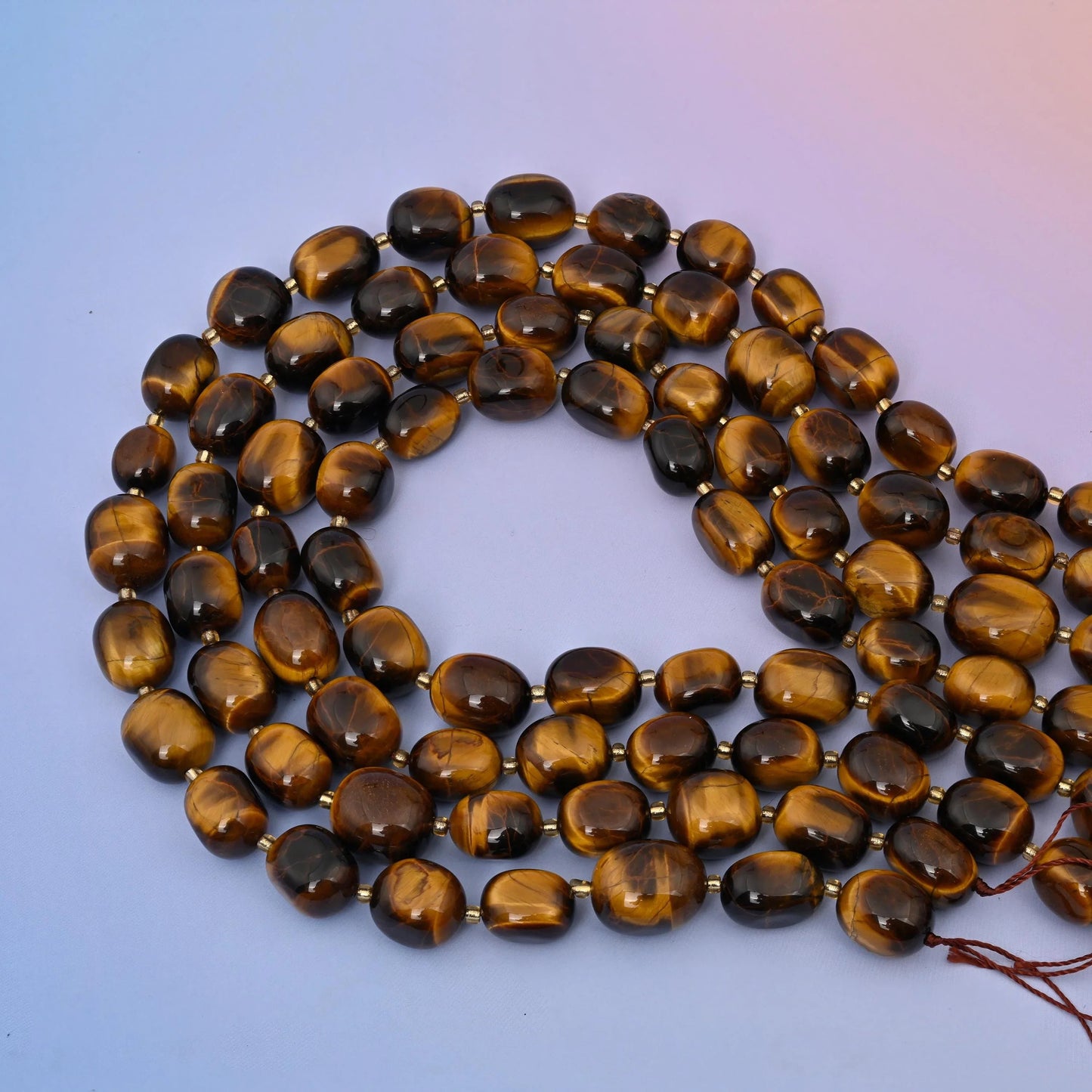 Yellow Tiger Eye in dark coffee brown banded with honey and old gold.