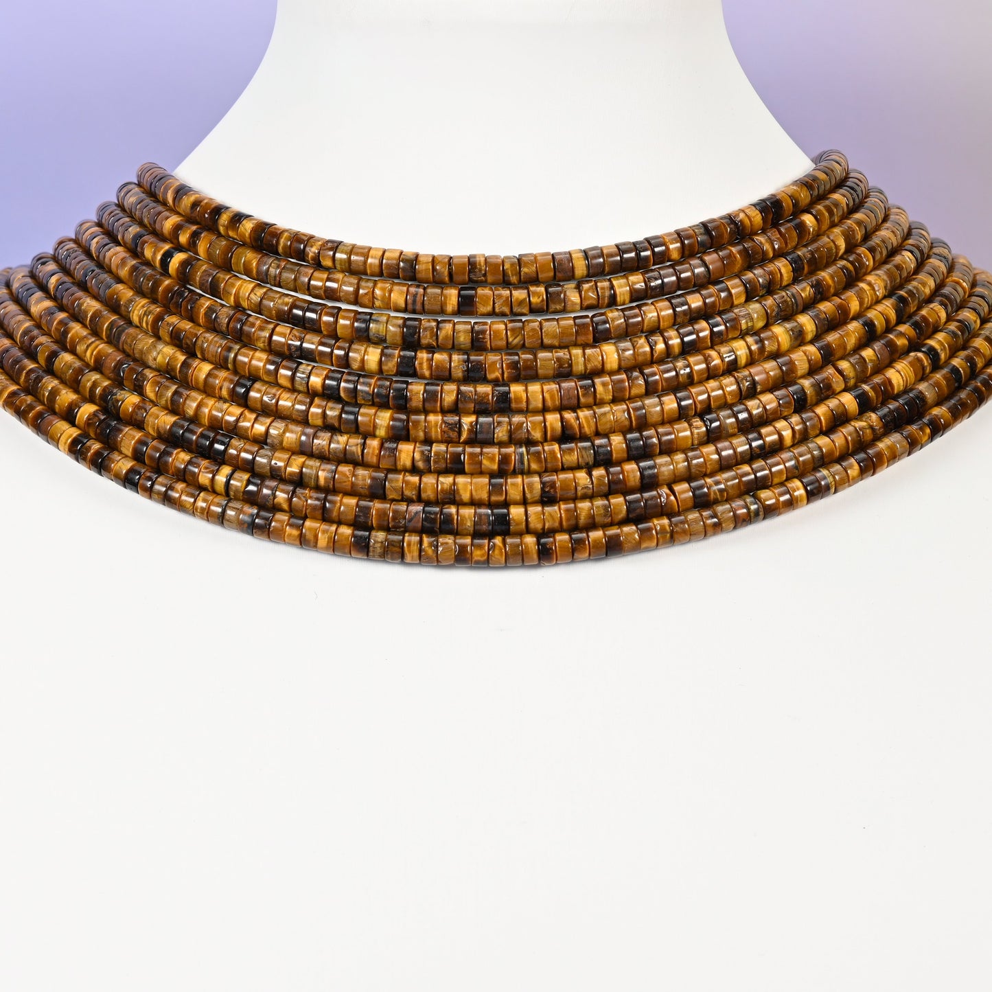 Tiger Eye Smooth Heishi Disc Beads: Jewelry Making Supply, 15.5 Inch Strand