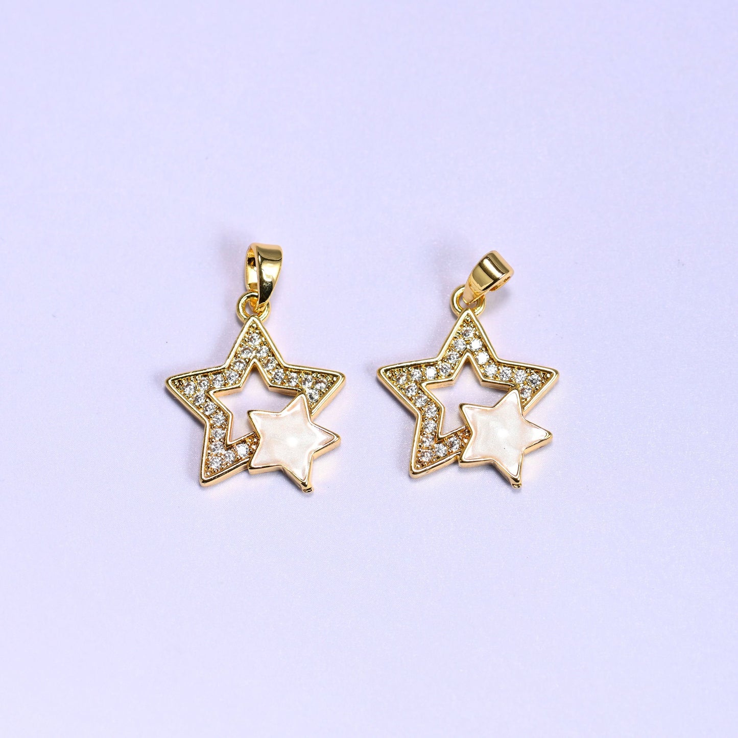 Double Stars Zircon Charms