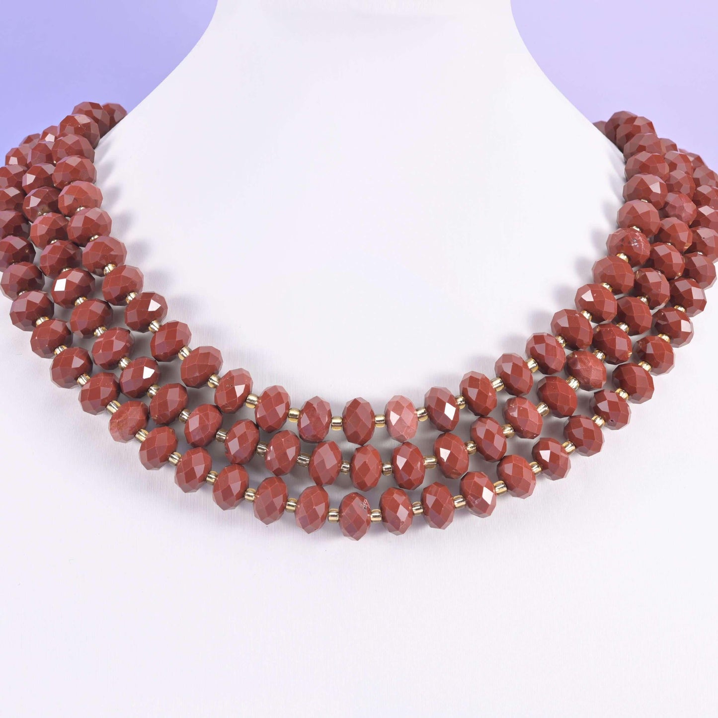 Red Jasper beads, faceted rondelle, 6x10mm