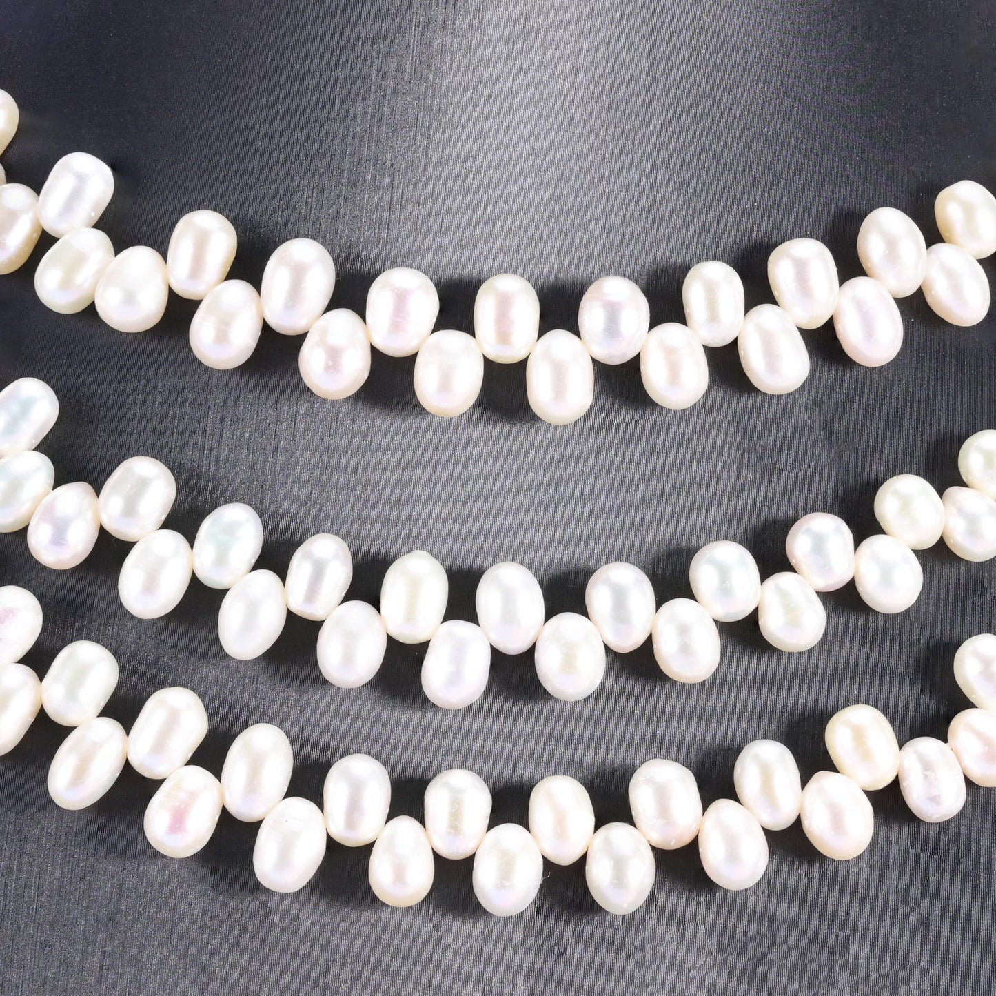 Freshwater pearl rice beads, 6x8mm, side drilled