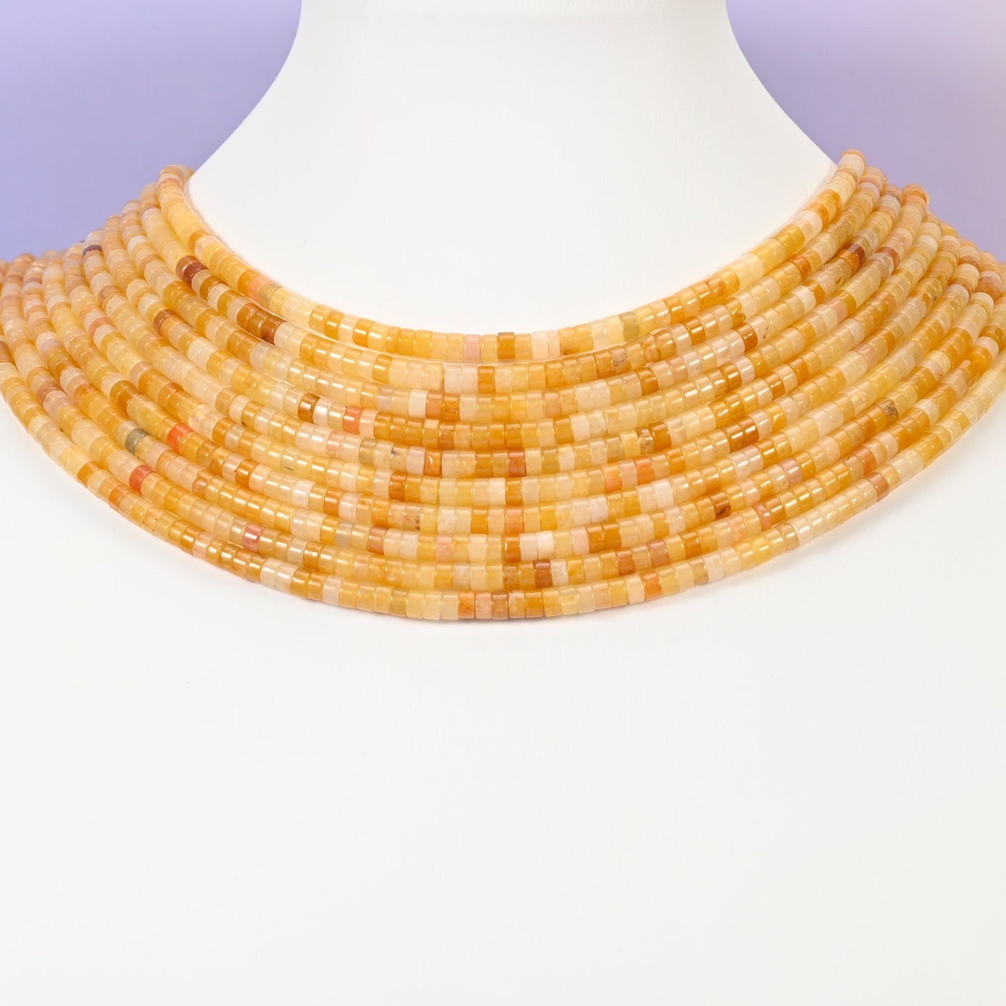 Yellow Jade Smooth Heishi Disc Beads: Jewelry Making Supply, 15.5 Inch Strand