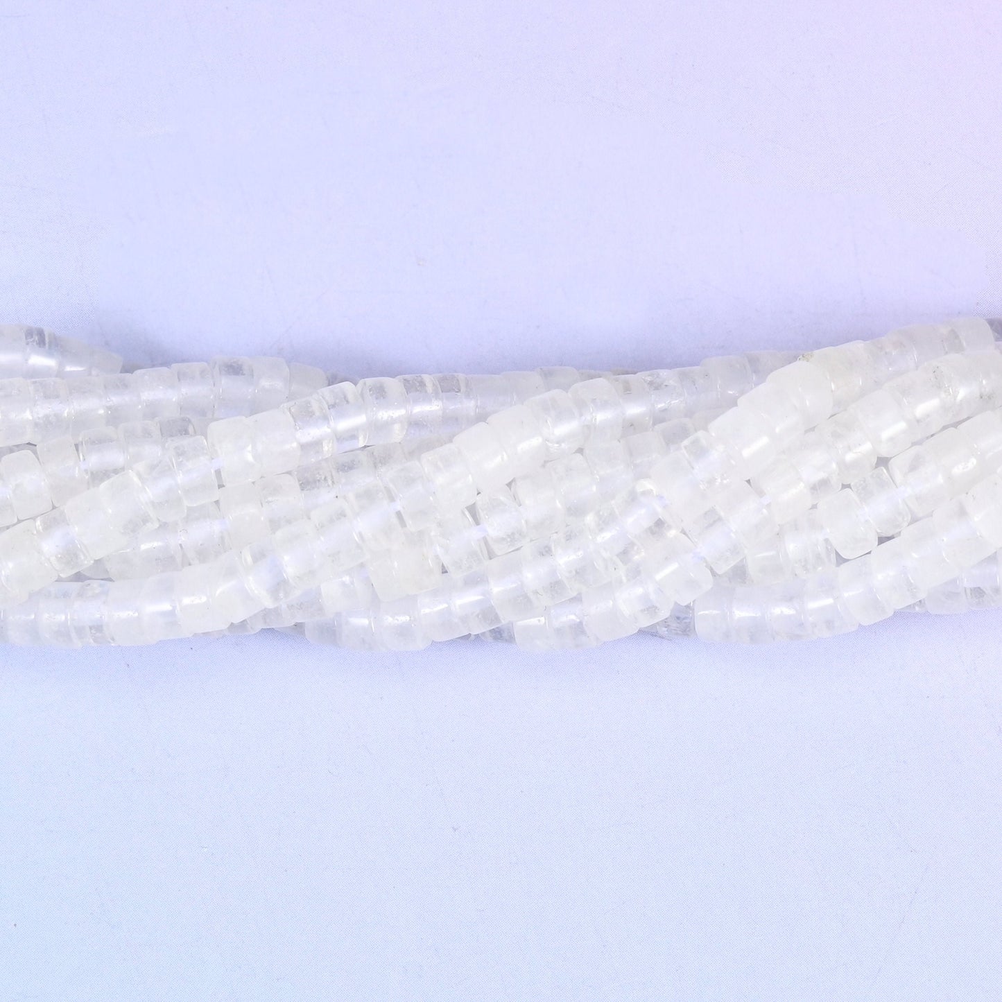 Clear Quartz Smooth Heishi Disc Beads 2x4mm, approximately 180 beads