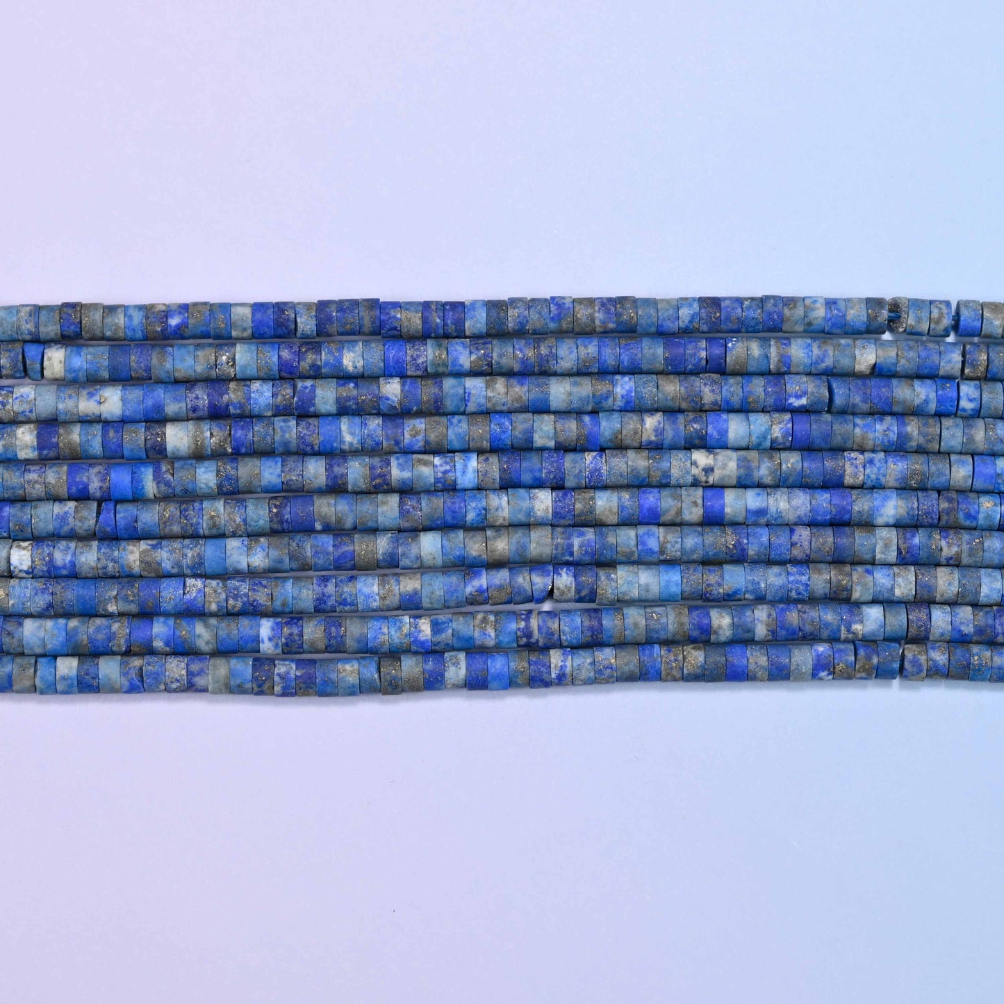 Matte Lapis Lazuli Heishi Disc Beads: Jewelry Making Supply, 15 Inch Strand