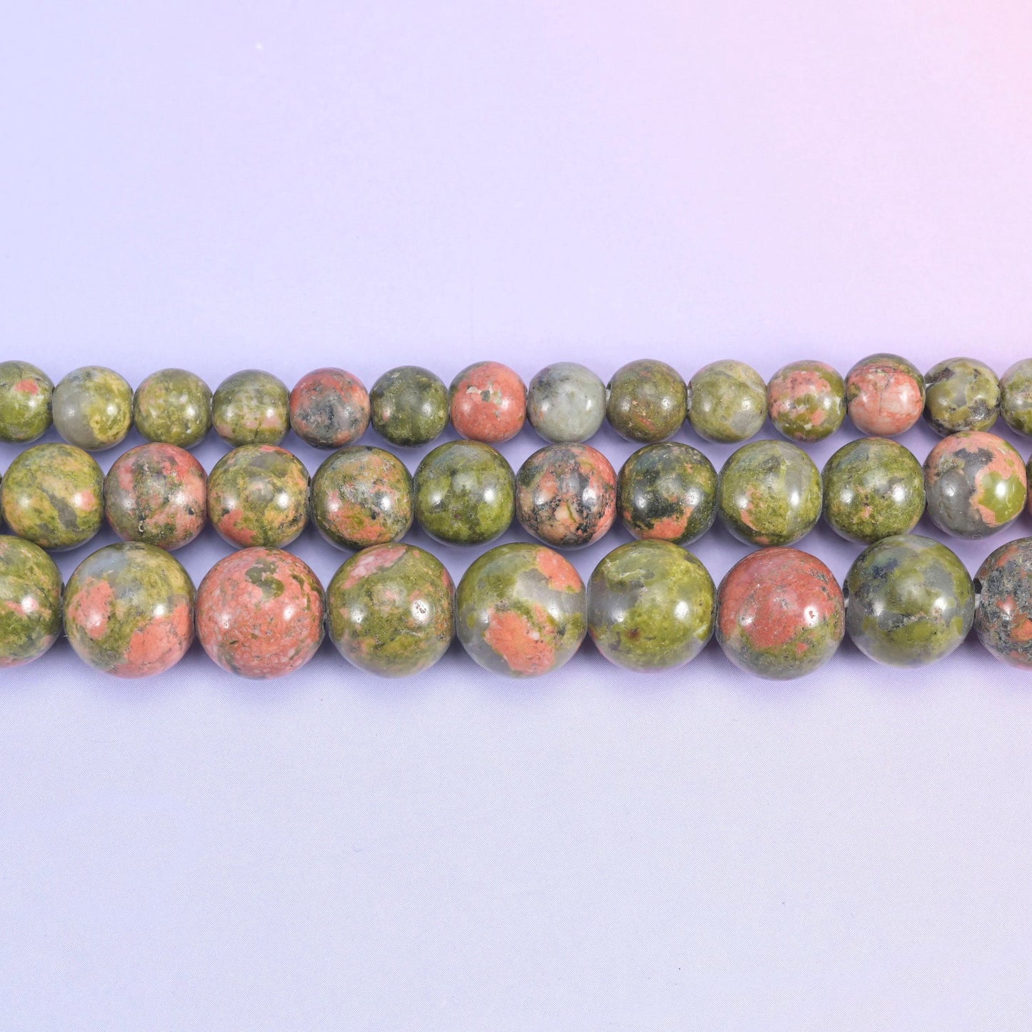 unakite beads, smooth round, 6mm, 8mm and 10mm