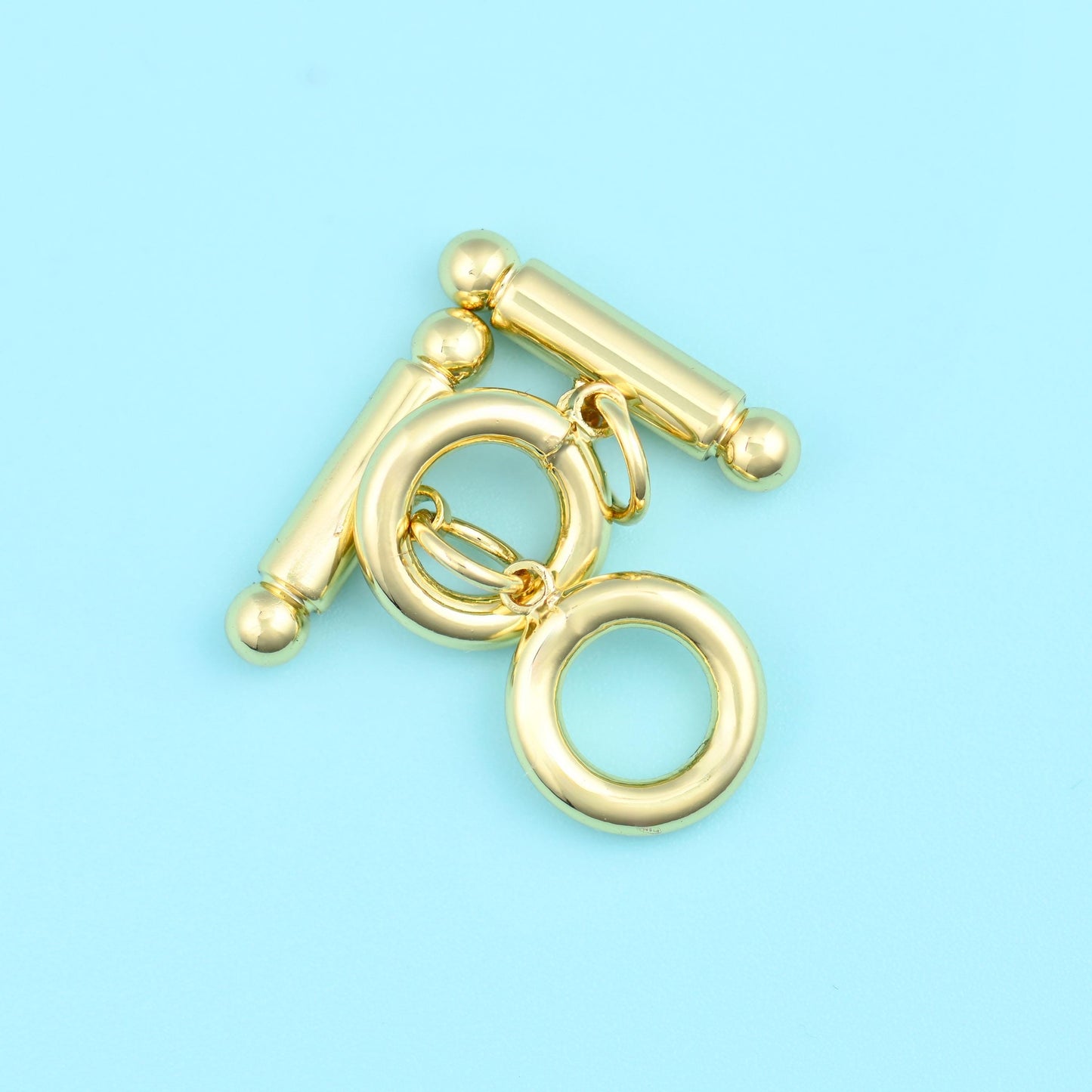 18K Gold Filled Small Round Toggle Clasp 9.57mm, sold per piece, 1 clasp