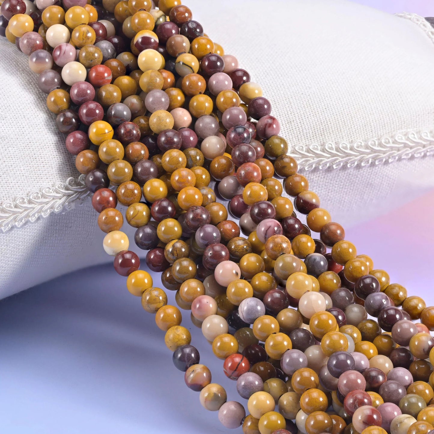 Mookaite Jasper Large Hole Round Beads 6mm 8mm 10mm