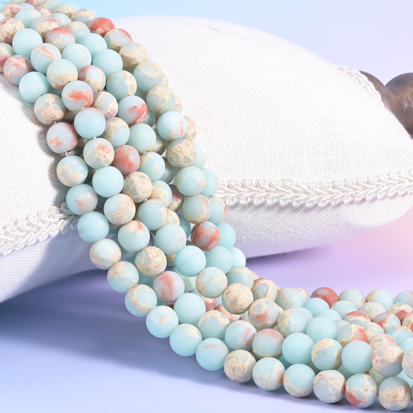 Pale Blue Shoushan Stone Matte Round Beads 4mm 6mm 8mm 10mm