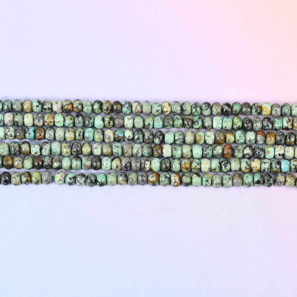 African Howlite Smooth Rondelle Beads 4x6mm 5x8mm in mottled green with black matrix veining