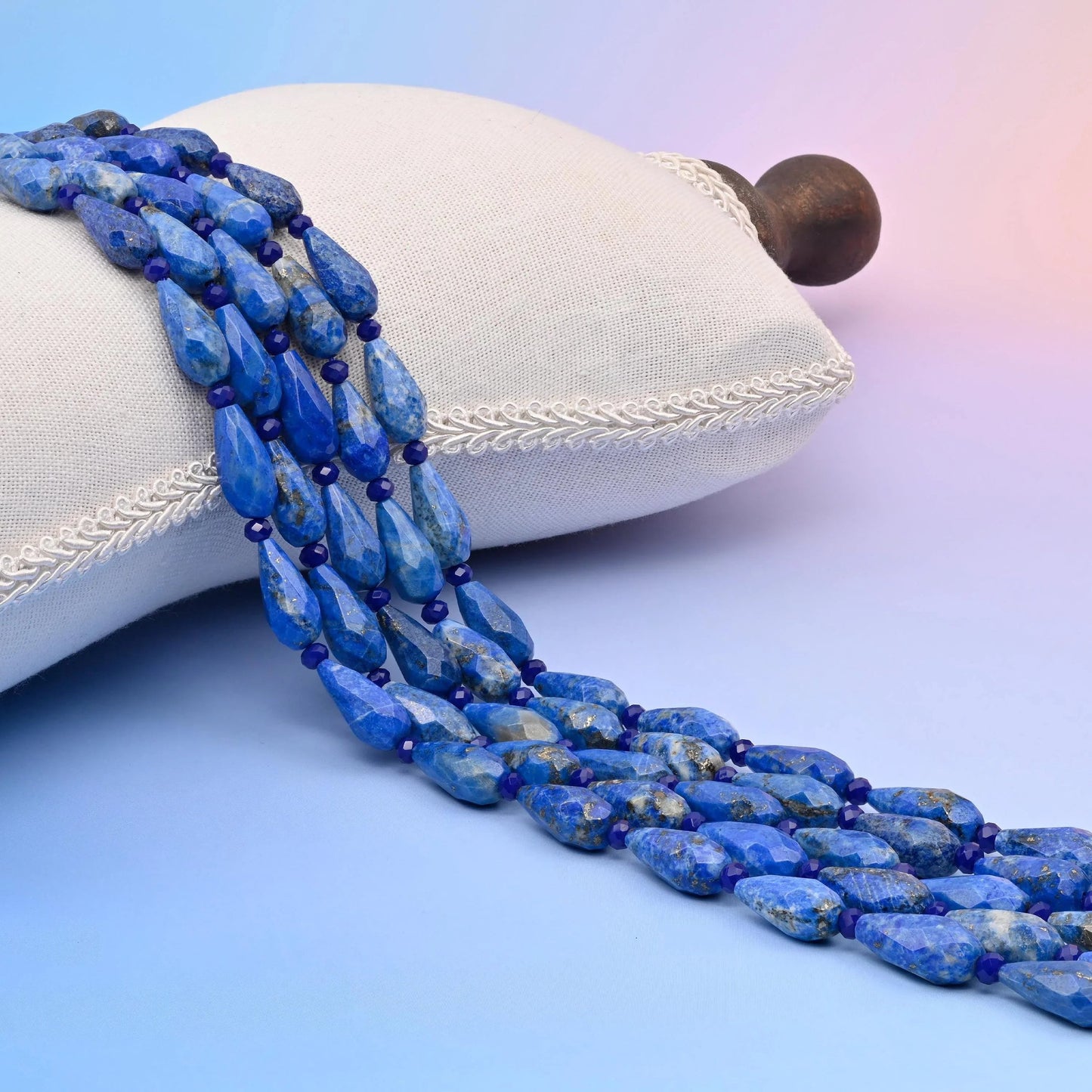 Lapis Faceted Teardrop Beads 16x8mm