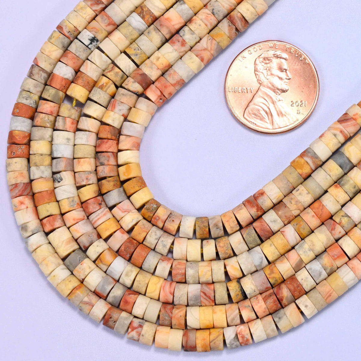 Matte crazy agate heishi disc beads, hole 1.0mm