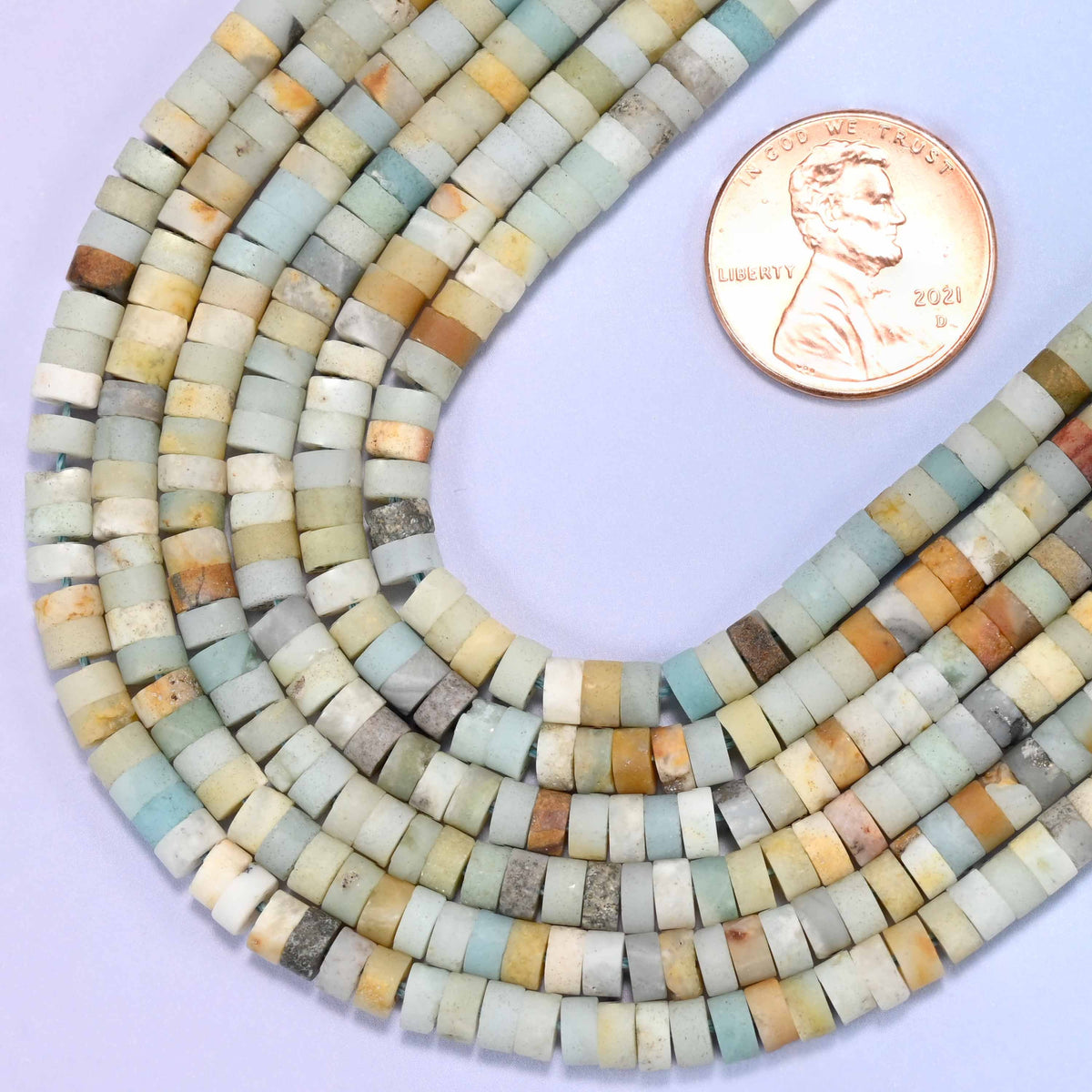 Heishi disc cut amazonite beads