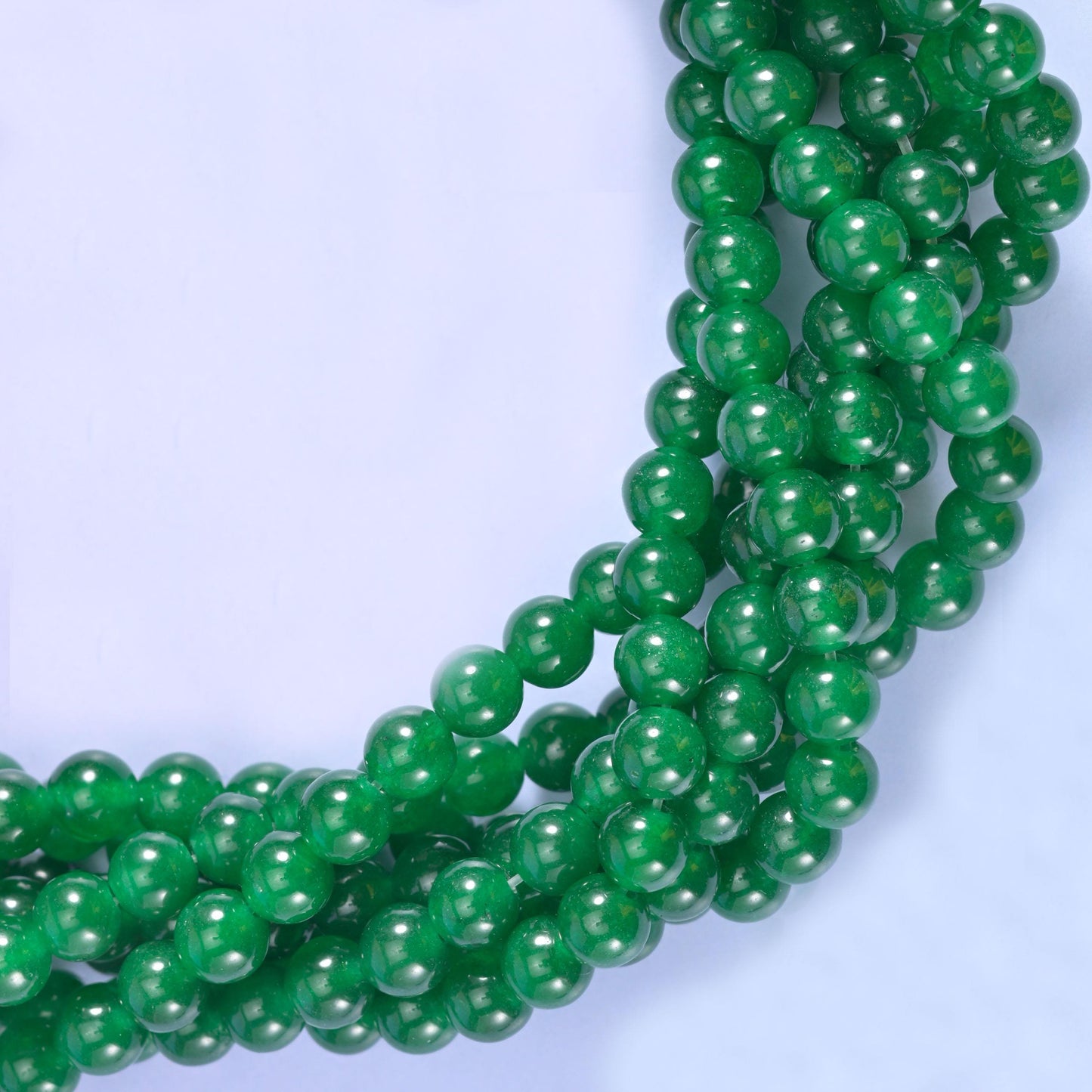 Dyed jade round beads, approximately 46 beads per 15.5 inch strand