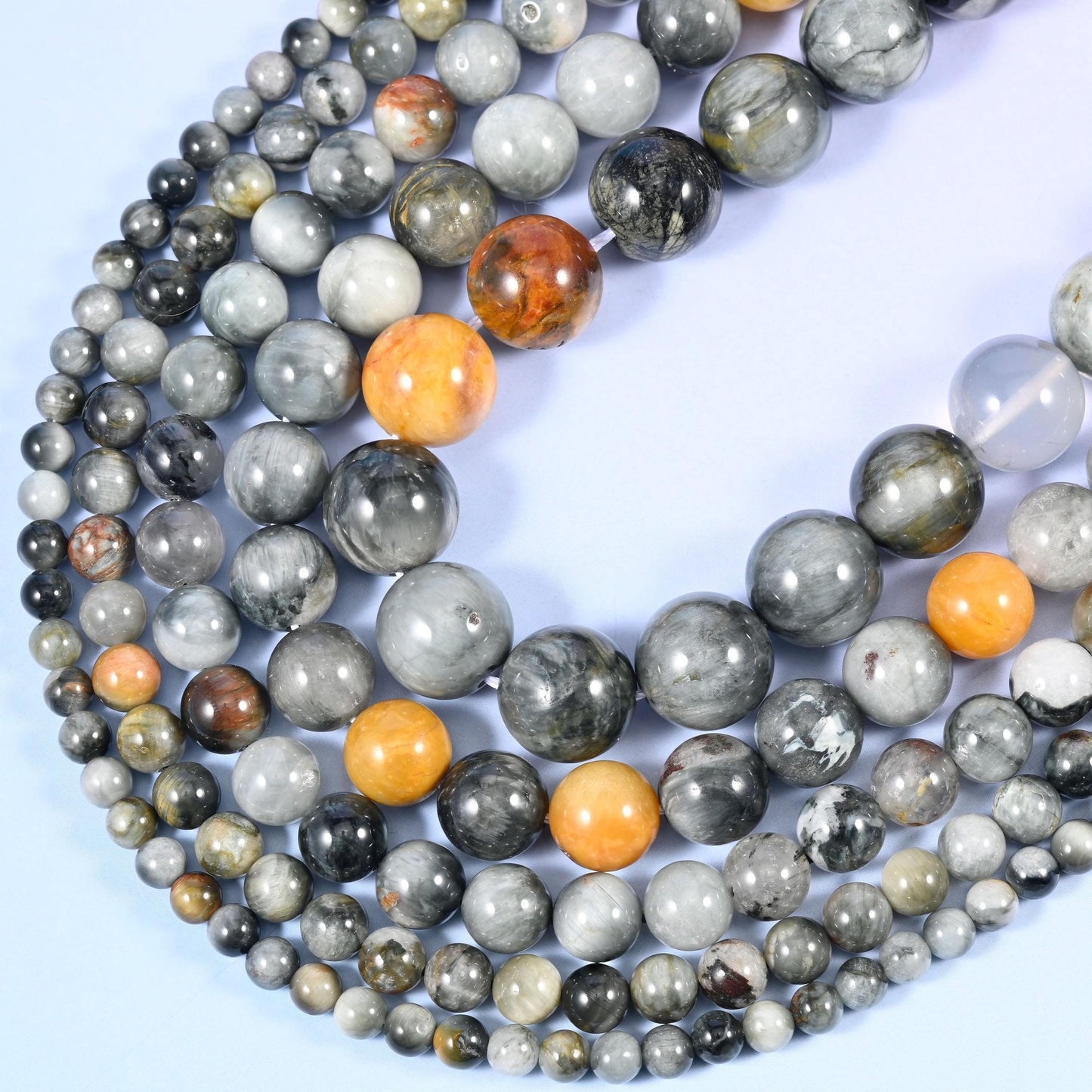 Round cut Eagle Eye Jasper beads