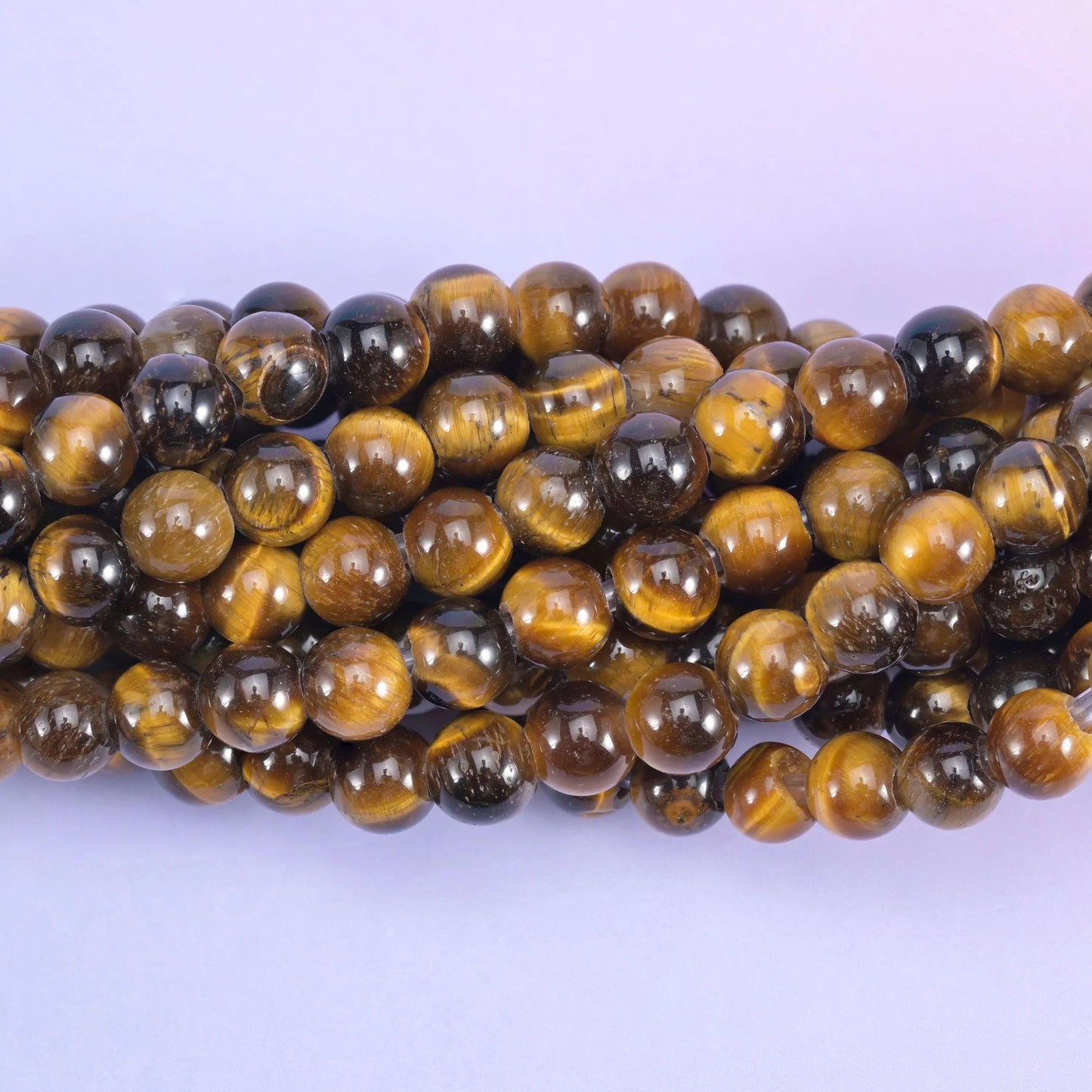 Tiger Eye Large Hole Round Beads 6mm 8mm 10mm, 8 inch half strand or 15 inch full strand