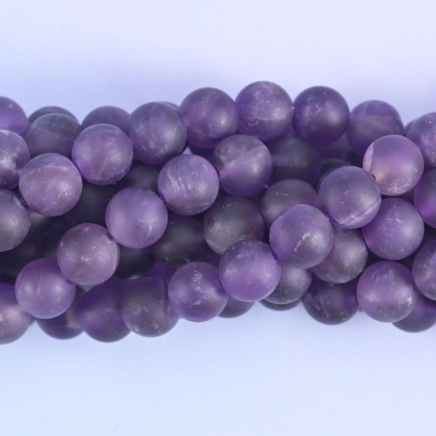 Amethyst Matte Frosted Round Beads 4mm 6mm 8mm 10mm, hole 0.5mm (4mm bead), 1.0mm (6mm bead), 1.2mm (8mm and 10mm beads), +/- 0.2mm, centre drilled