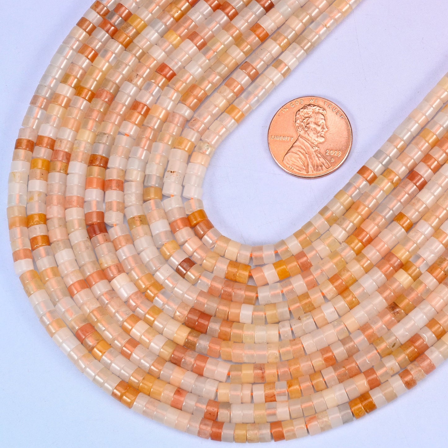 Pink Aventurine Smooth Heishi Disc Beads: Jewelry Making Supply, 15.5 Inch Strand