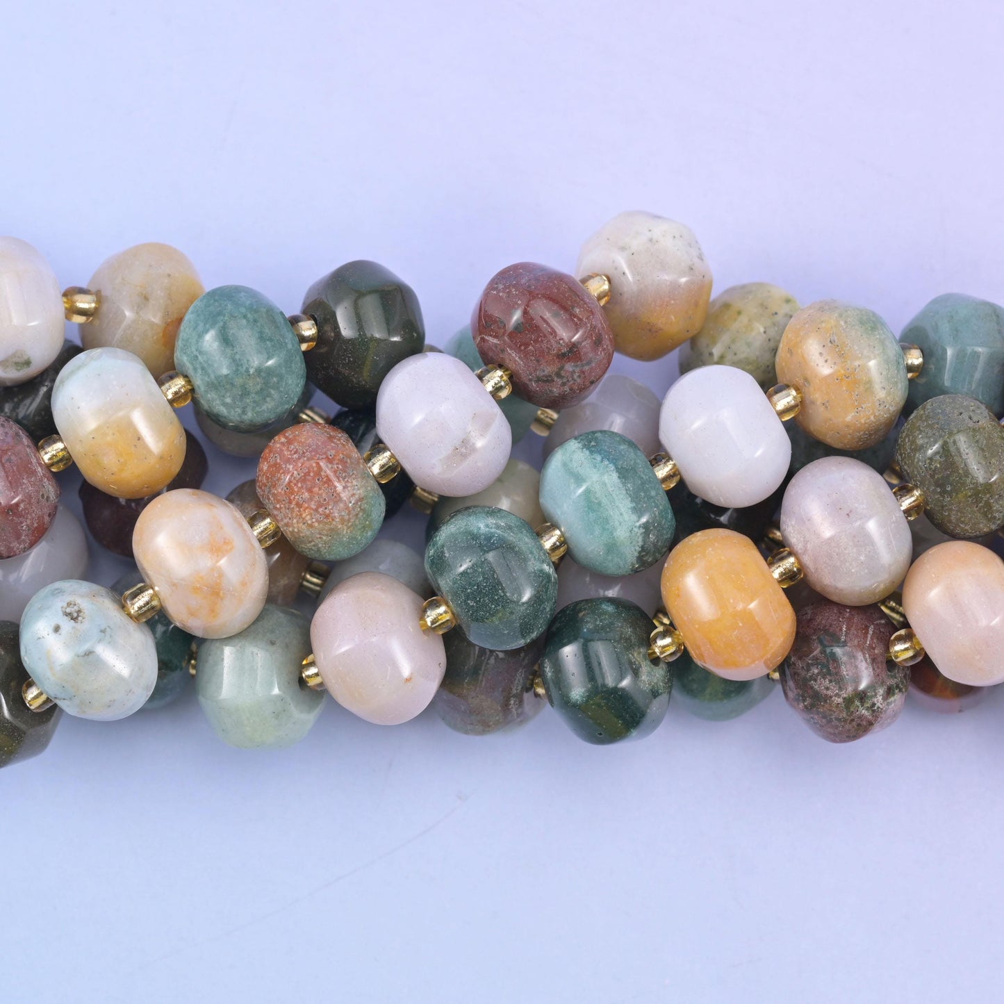 Smooth pumpkin cut Indian agate beads