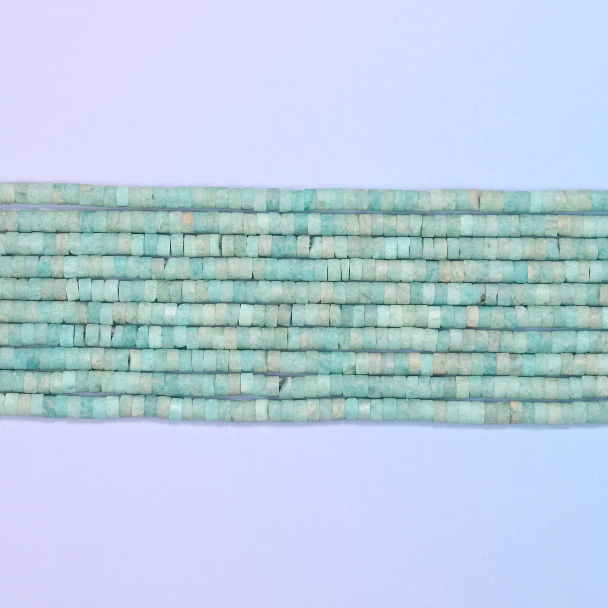 Blue amazonite beads in soft blue-green tones