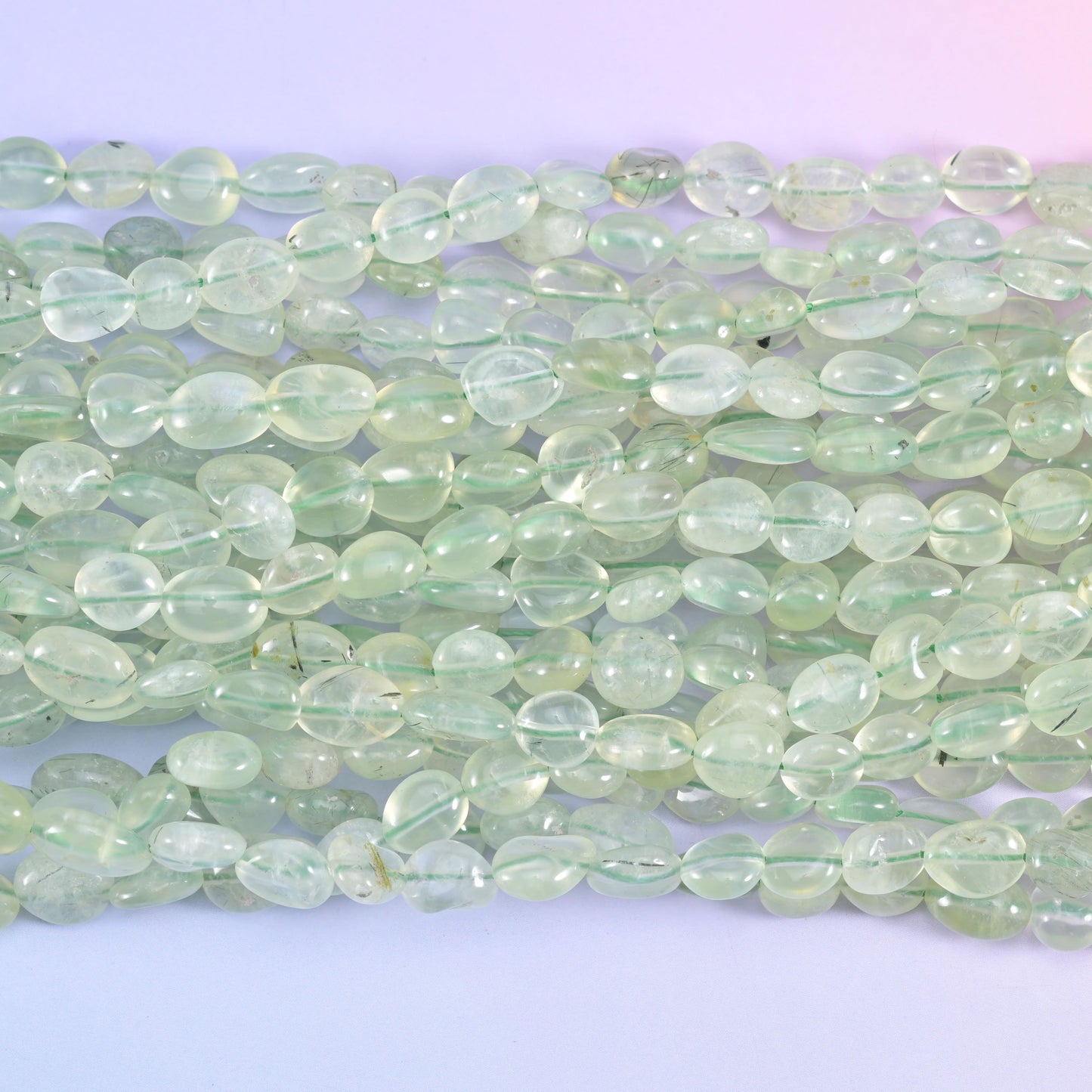 Prehnite Pebble Nugget Beads 6-8mm 8-12mm Jewelry Making 15.5 Inch Strand