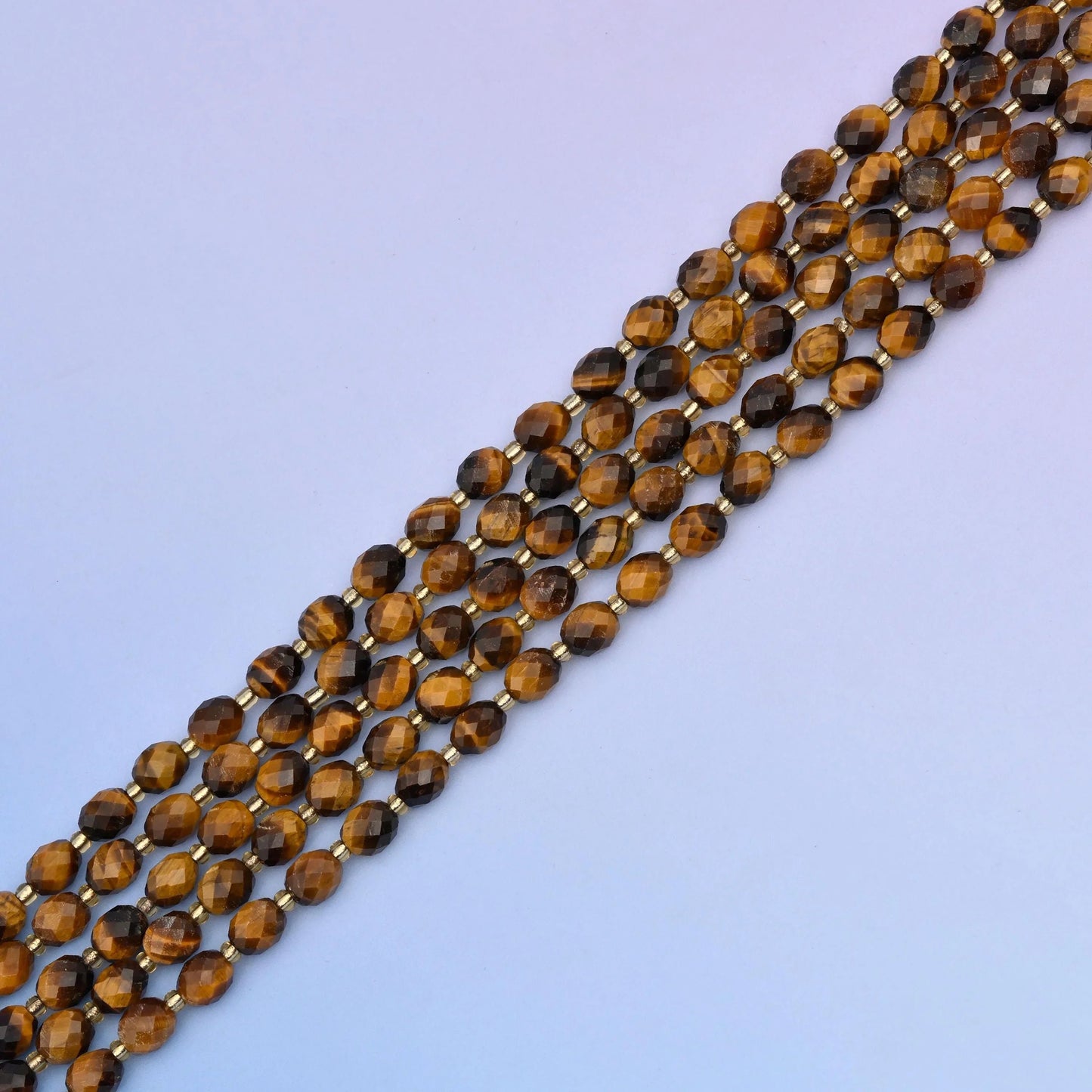 Tiger Eye rice barrel beads, approximately 39 beads per strand