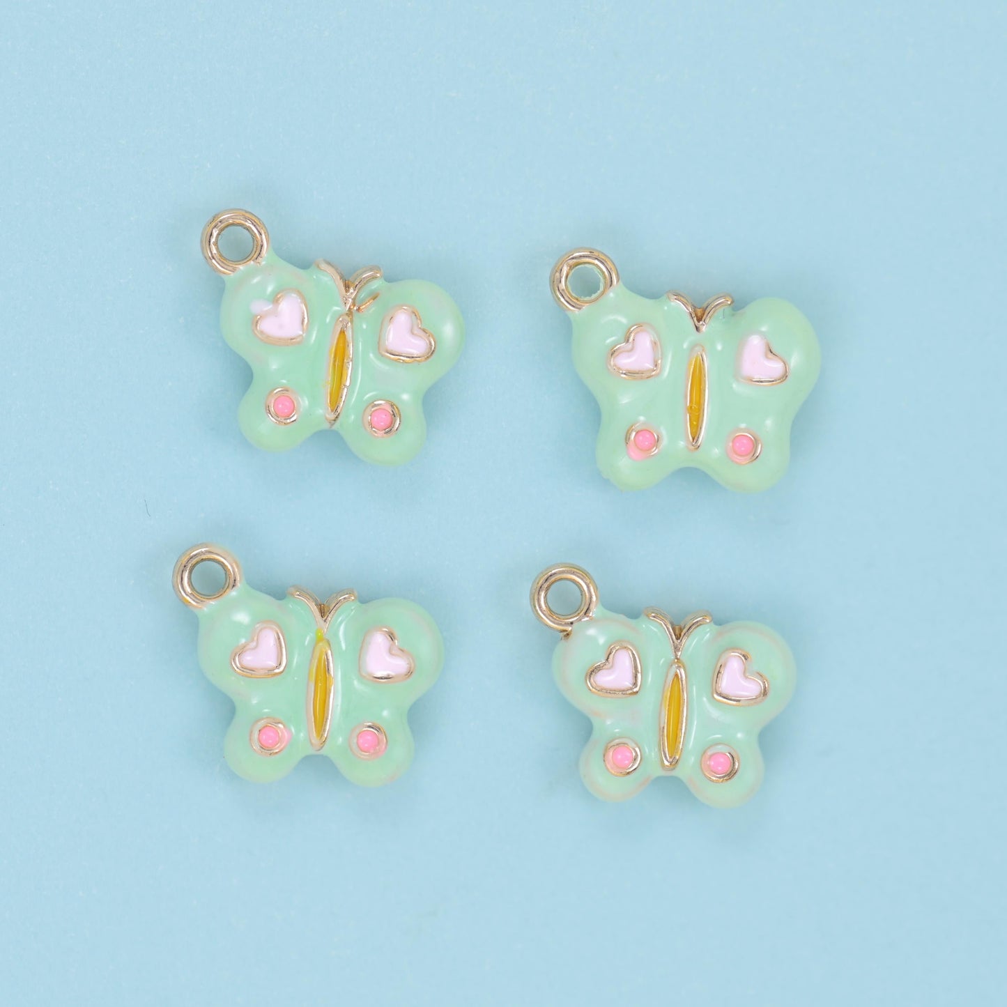 Enamel Colorful Butterfly Charm 14x13mm in mint, sky blue, pink, lilac or cream