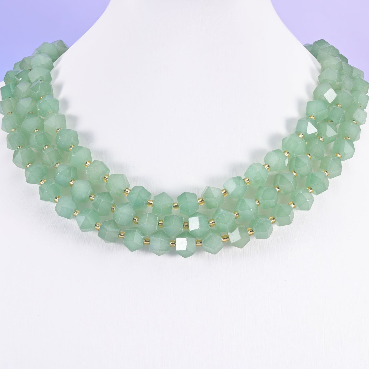 Diamond Rhombus Beads, stone options include Dyed Light Blue Howlite and Dyed Rose Red Strip Agate.