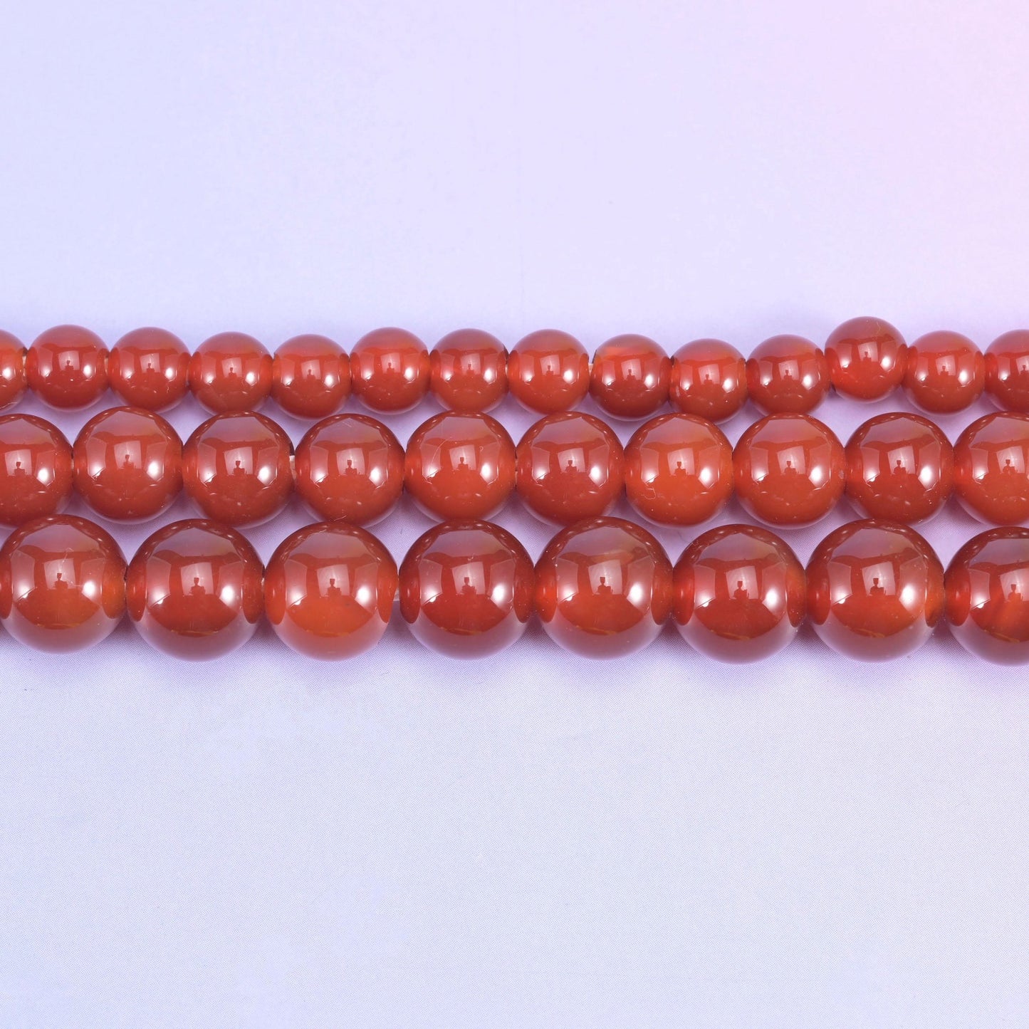 Red Agate beads, smooth round, 6mm, 8mm and 10mm