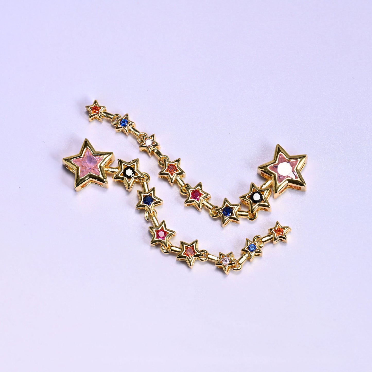 Shooting Star Multicolor Zircon Pendant: 18K Gold Filled Charms, Jewelry Making Supply