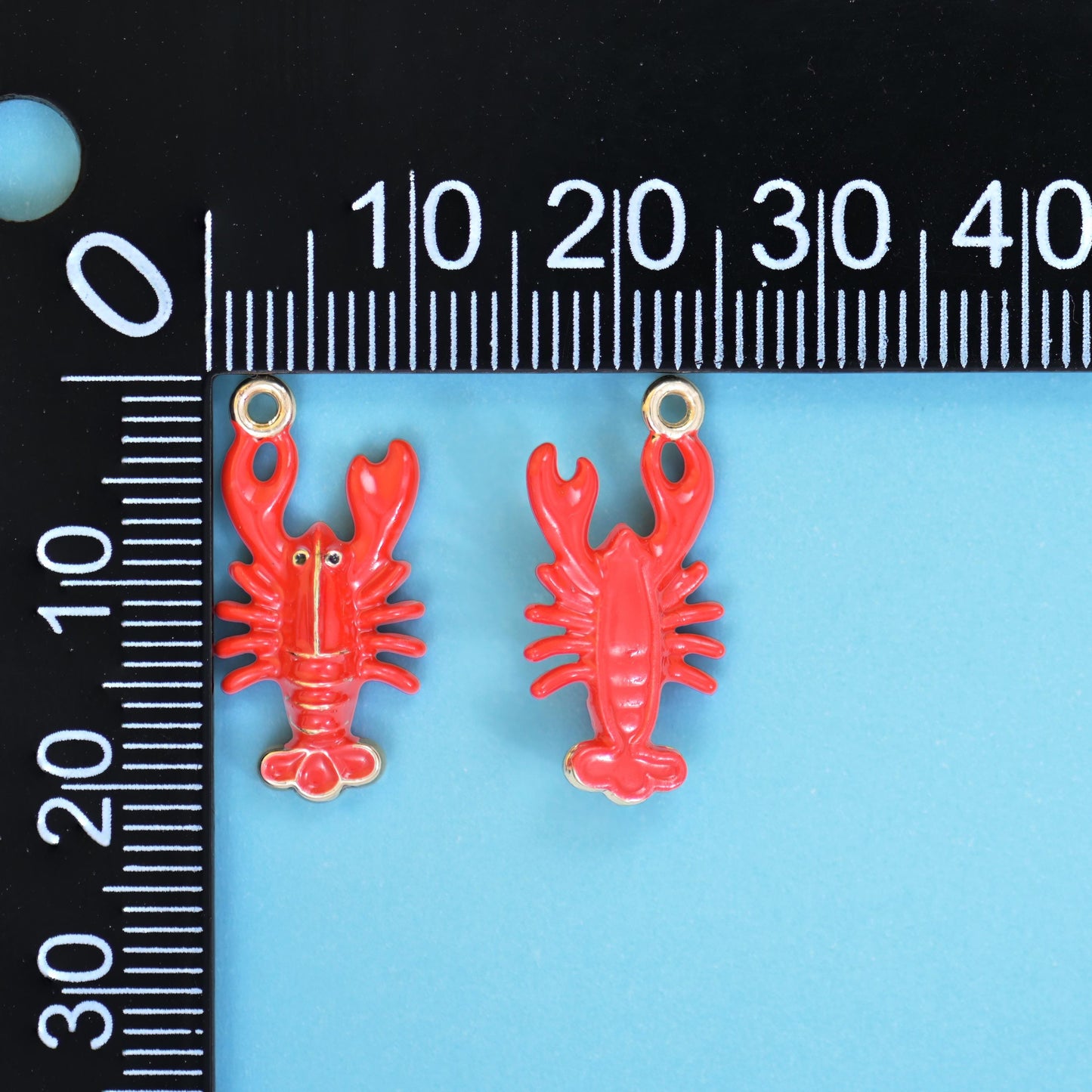 18K Gold Filled Enamel Lobster Charms for DIY Jewelry Making Supply