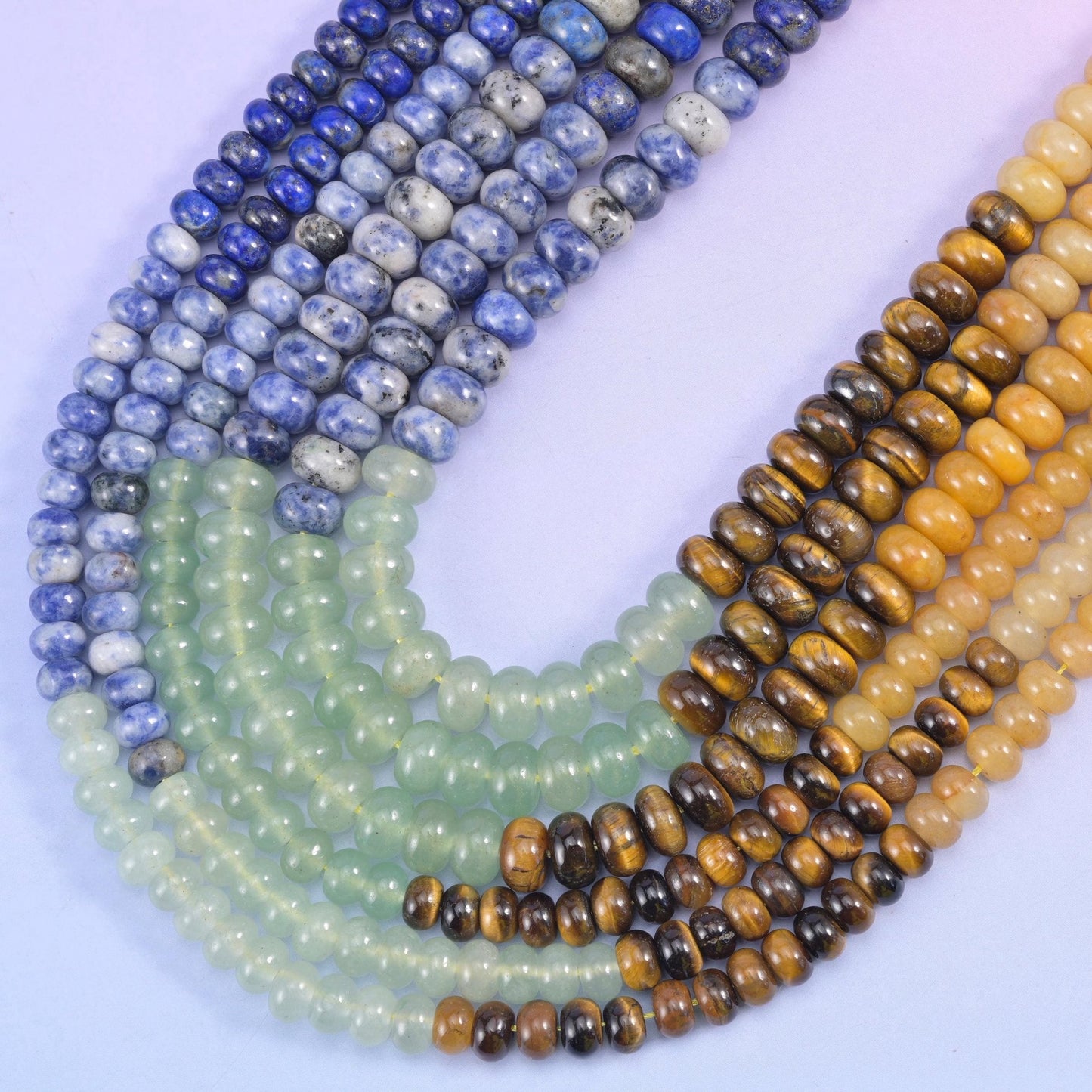 Chakra Smooth Rondelle Beads 4x6mm 5x8mm, approximately 90 beads (4x6mm) or approximately 76 beads (5x8mm)