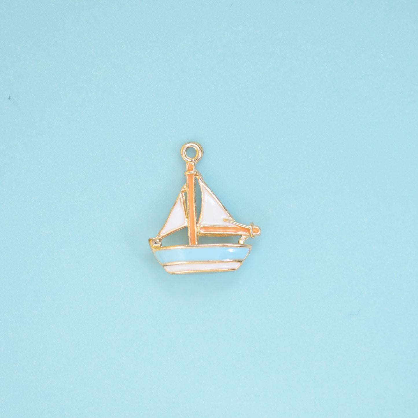 Sailboat cut brass, 18k gold filled, beads
