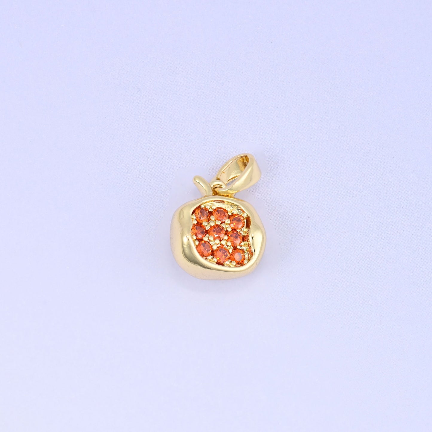 18K Gold Plated Brass Half Pomegranate Charm Pendant
